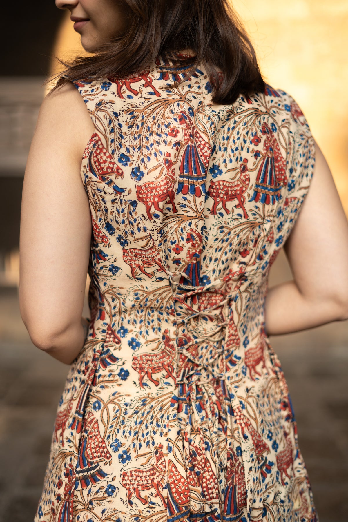 Bagru Folk Art Cotton Corset Dress