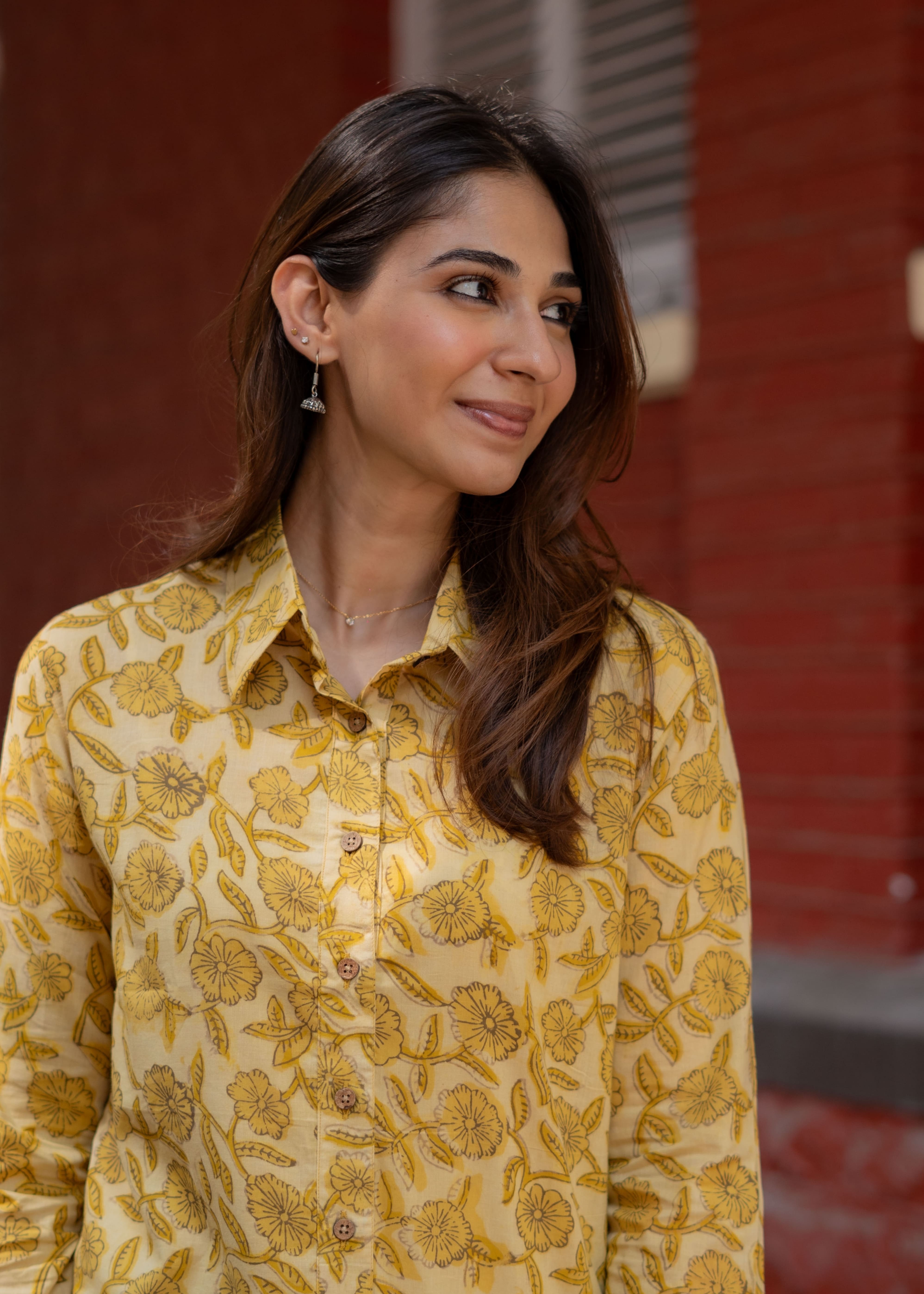 Mud Floral Handblock Cotton Shirt