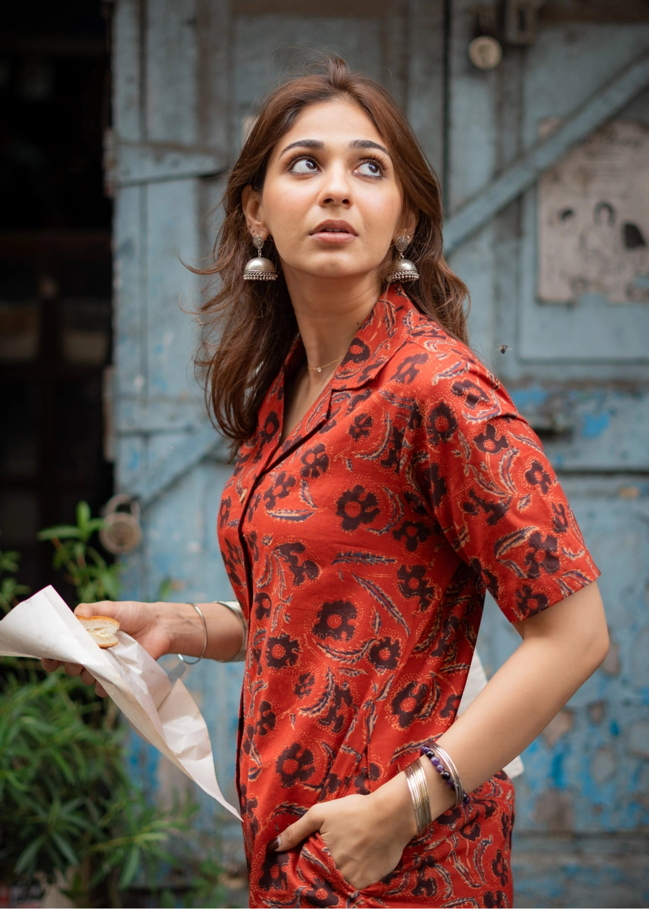 Bagru Red Handblock Shirt Kurti