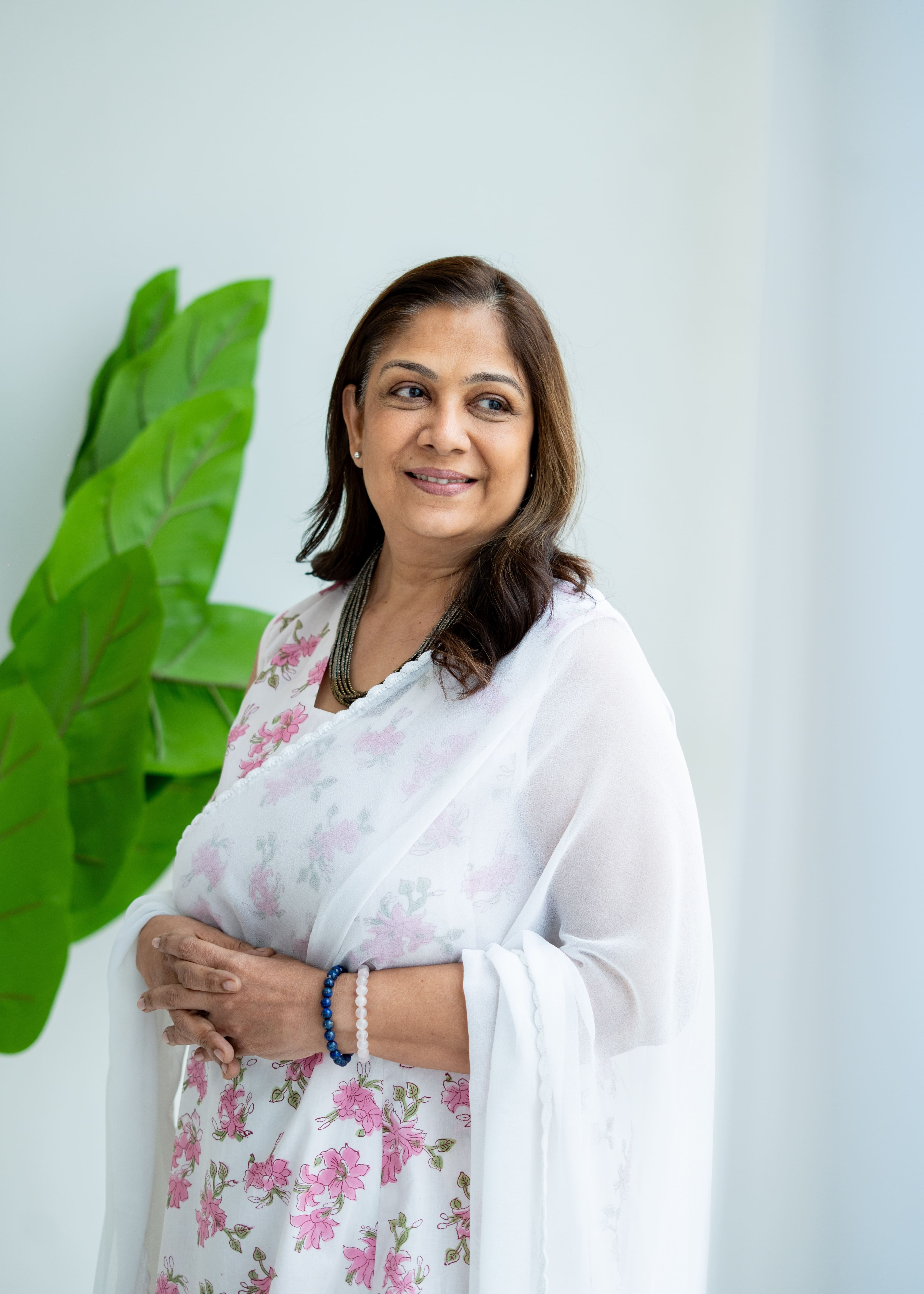 Pink Floral Sanganeri Cotton Corset Dress