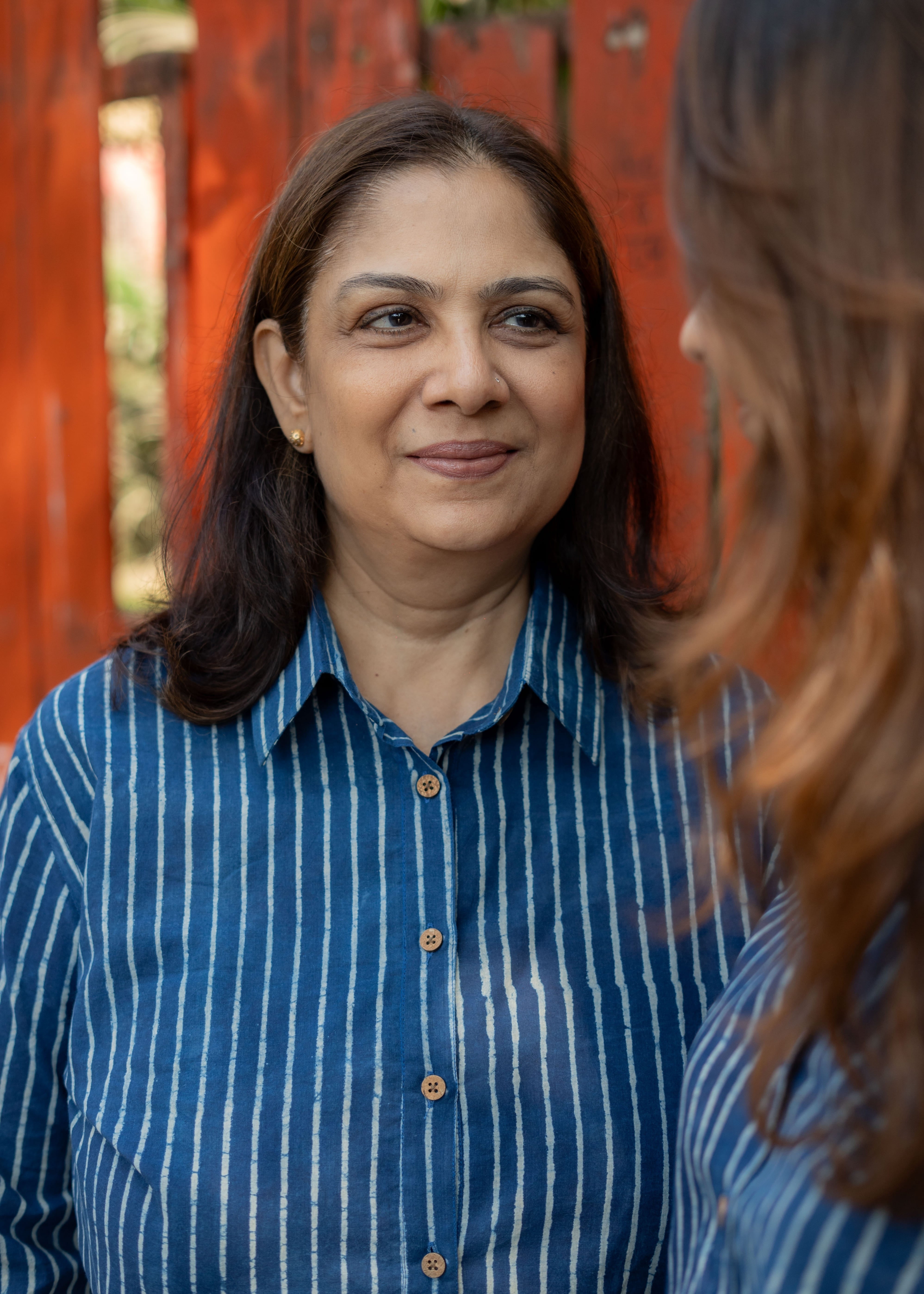 Blue Stripe Handblock Cotton Shirt