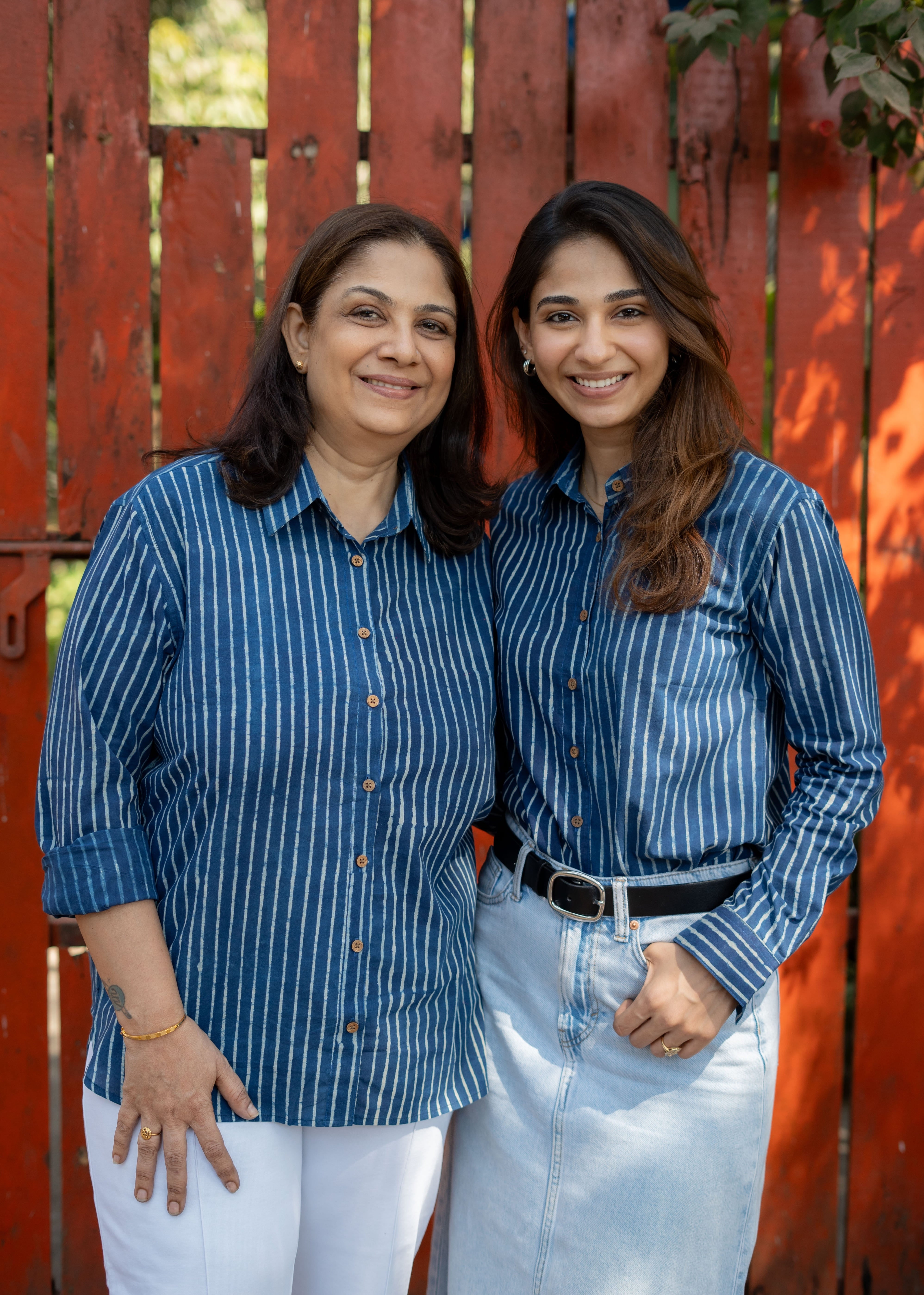 Blue Stripe Handblock Cotton Shirt