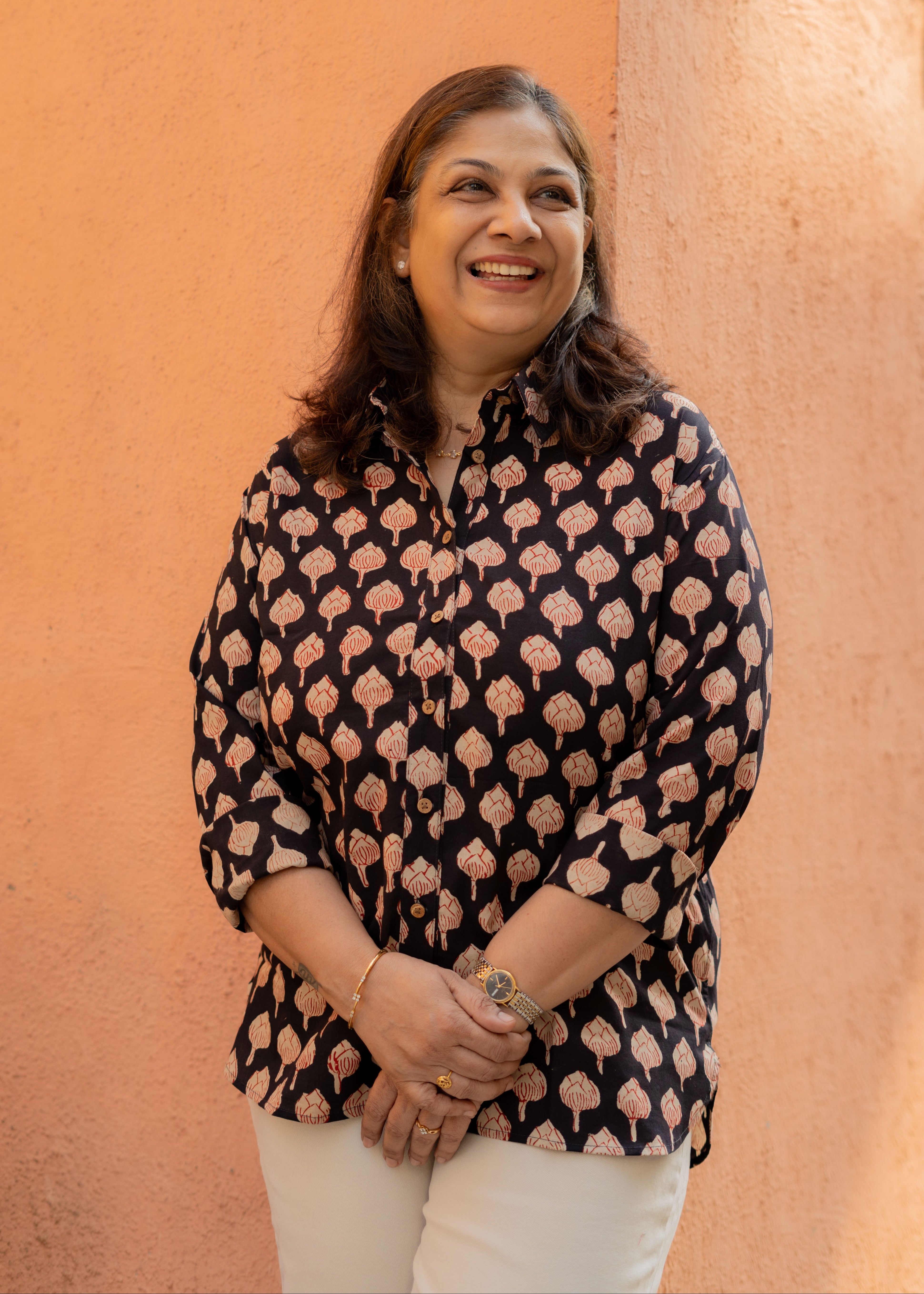 Brown Bagru Block Print Shirt