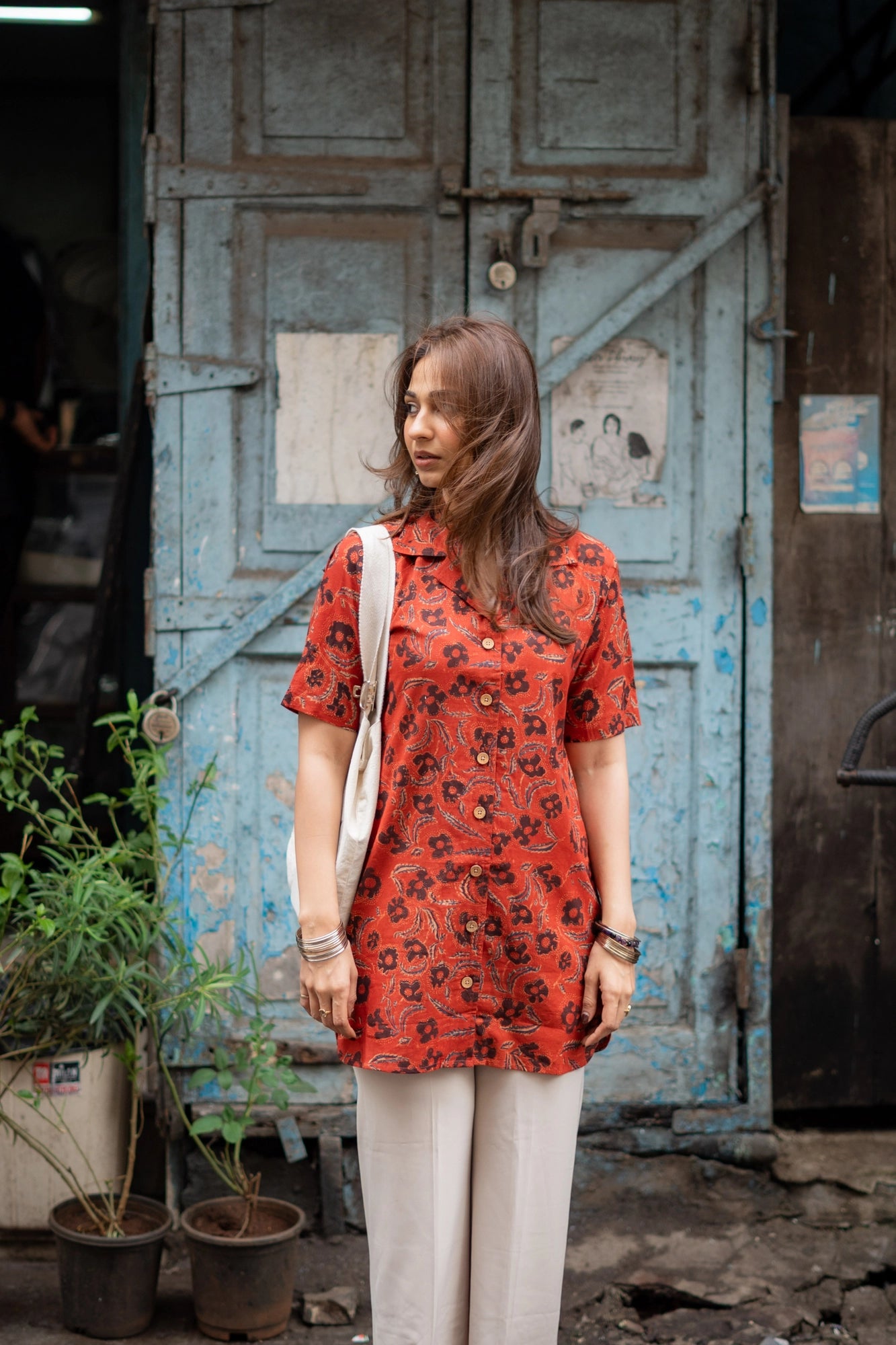 Bagru Red Handblock Shirt Kurti