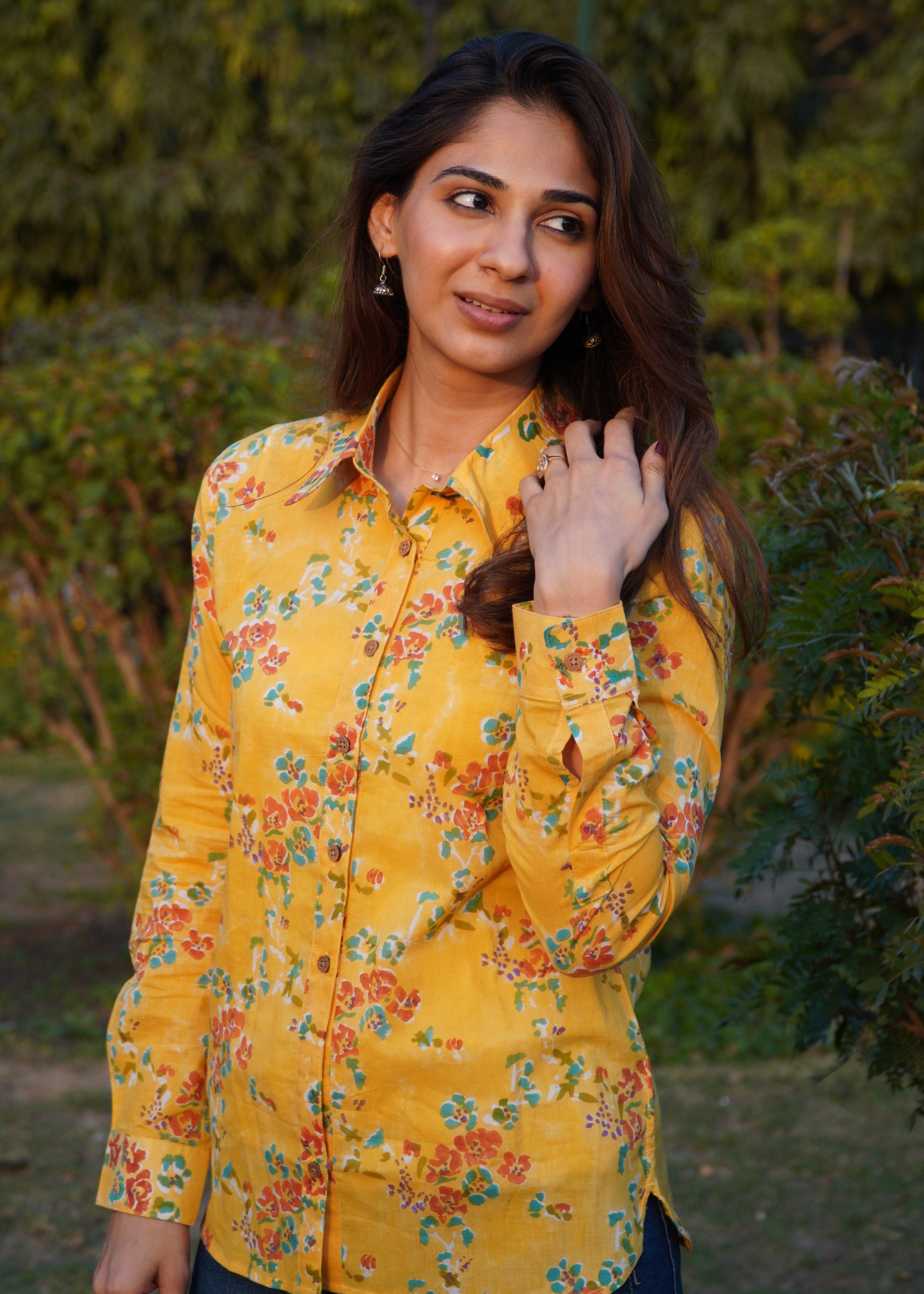 Summer Sunshine Block Print Shirt