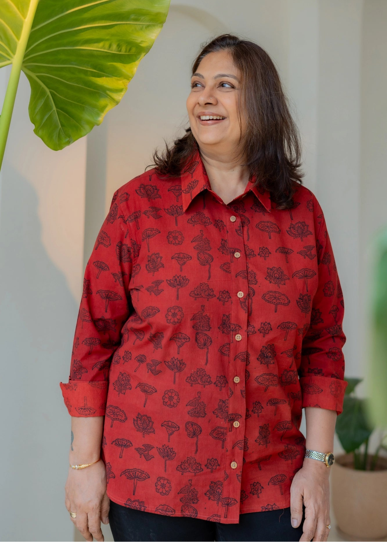 Laal Ajrakh Handblock Shirt