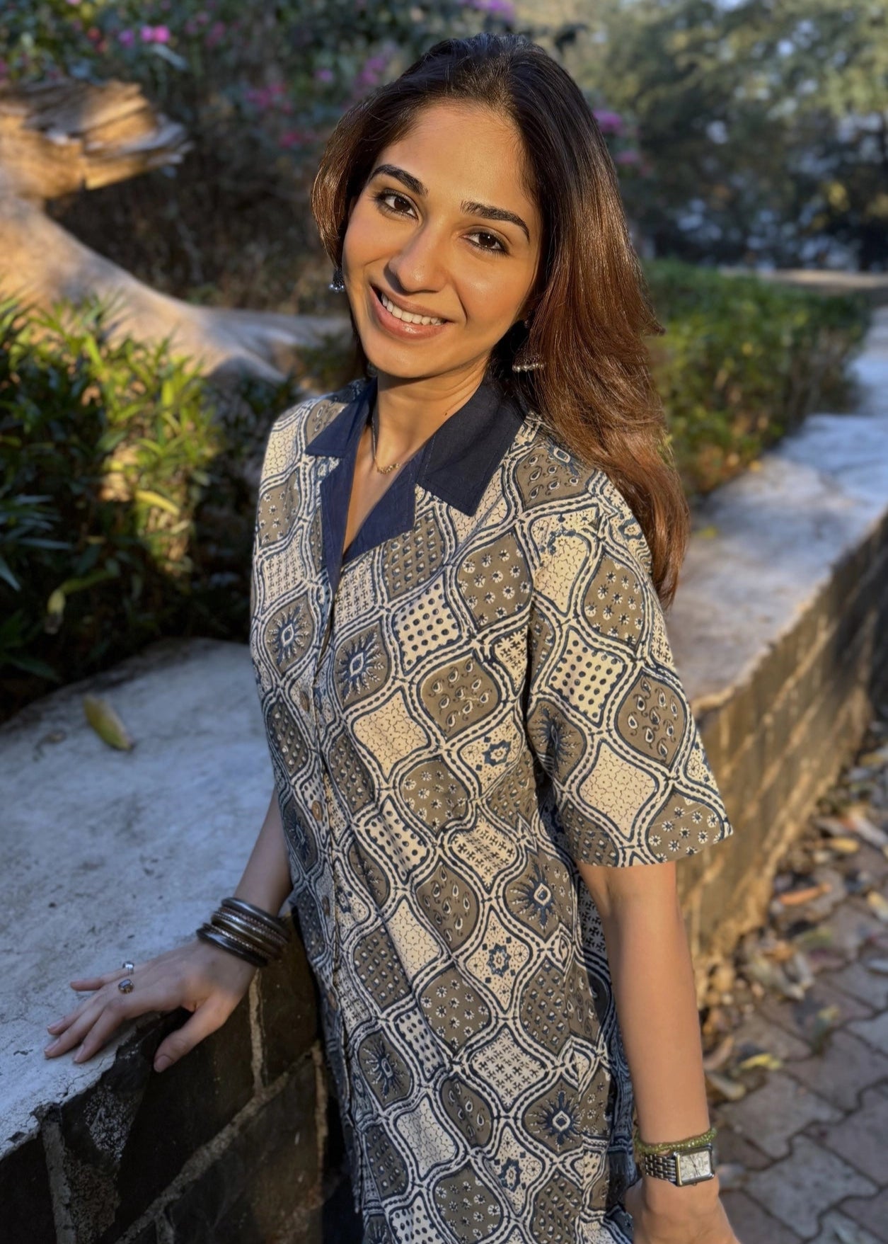 Karigiri Ajrakh Natural Dye Shirt Kurti