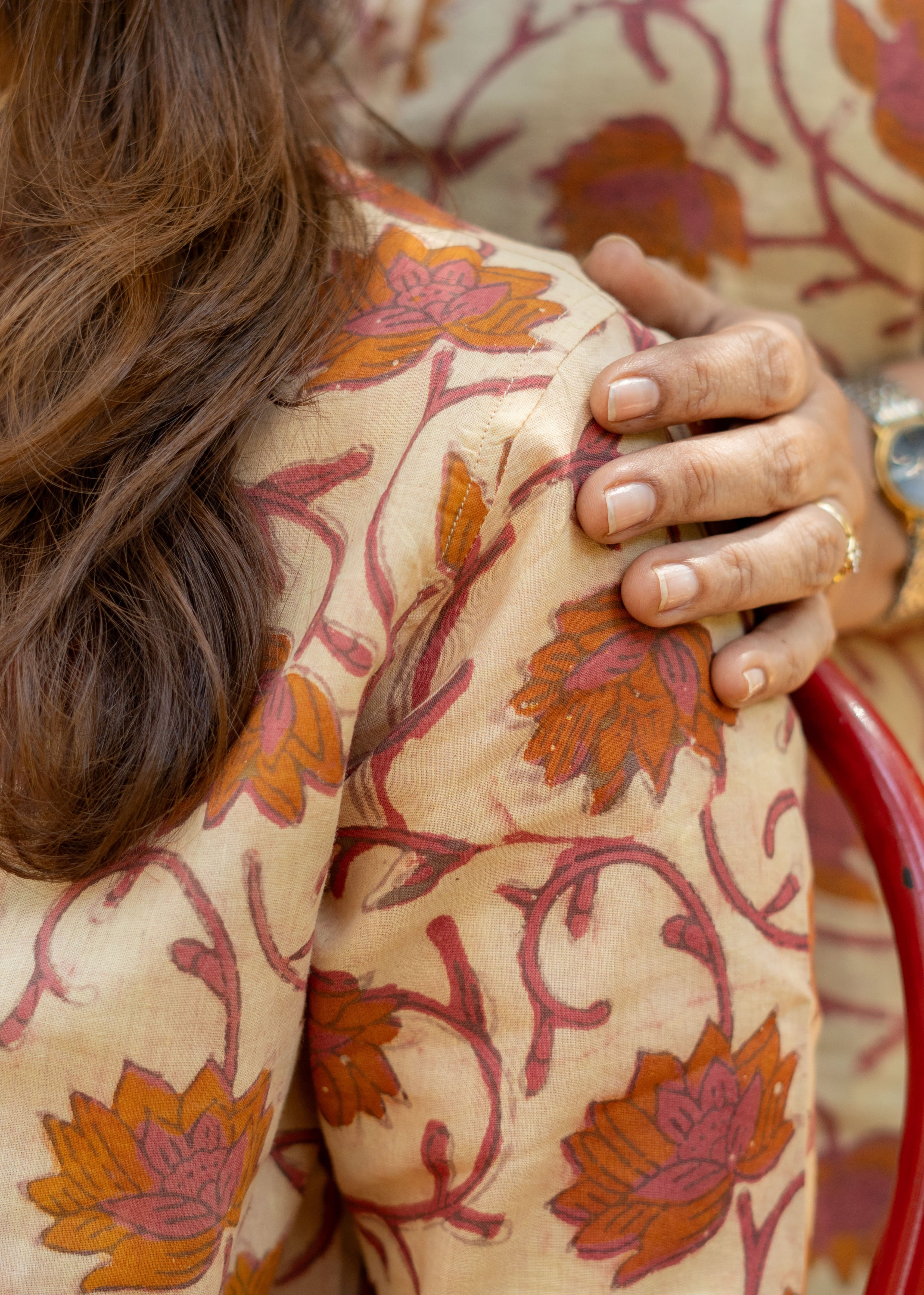 Red Mud Bagru Block Print Cotton Shirt