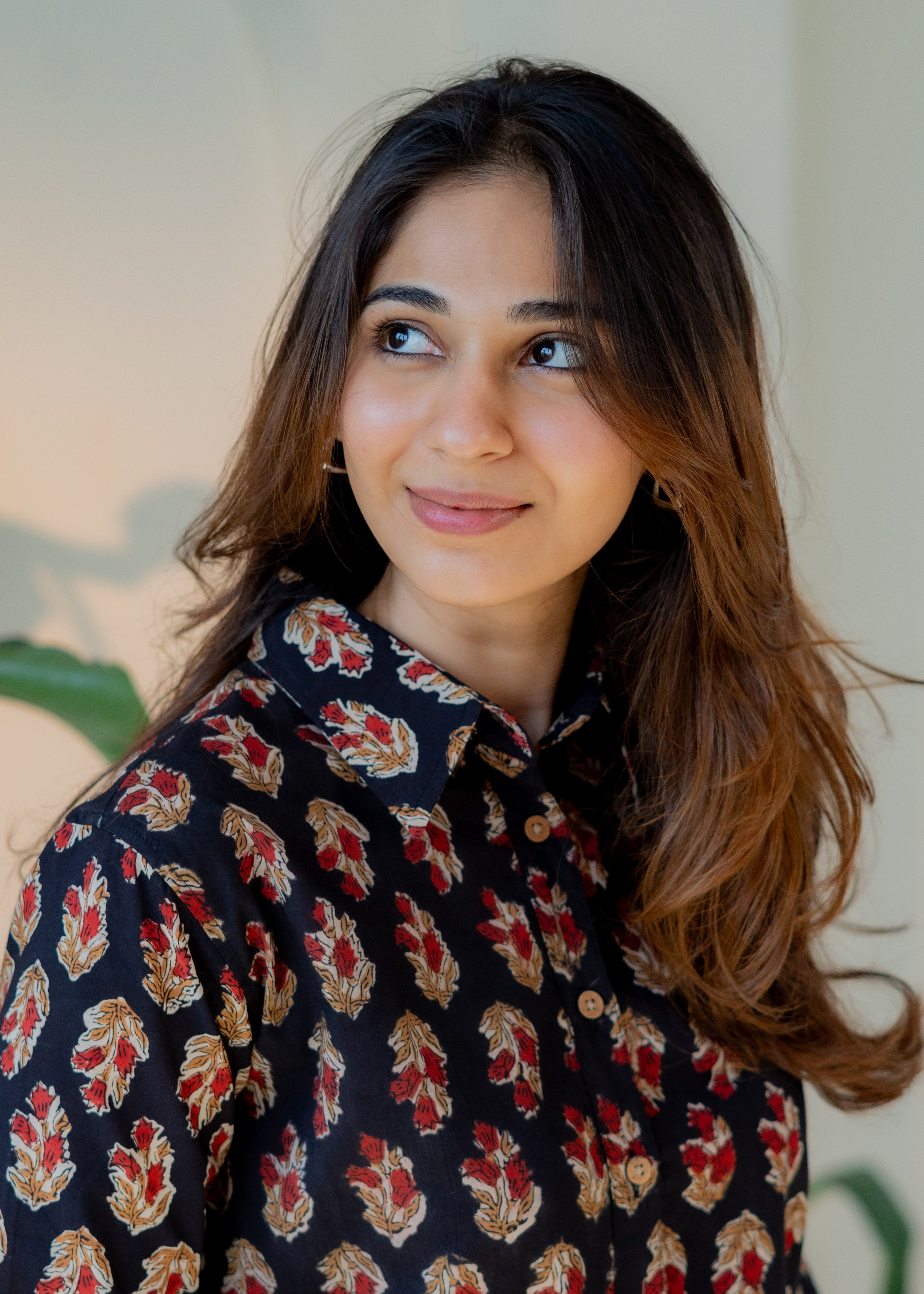 Bagru Red Floral Block Print Shirt