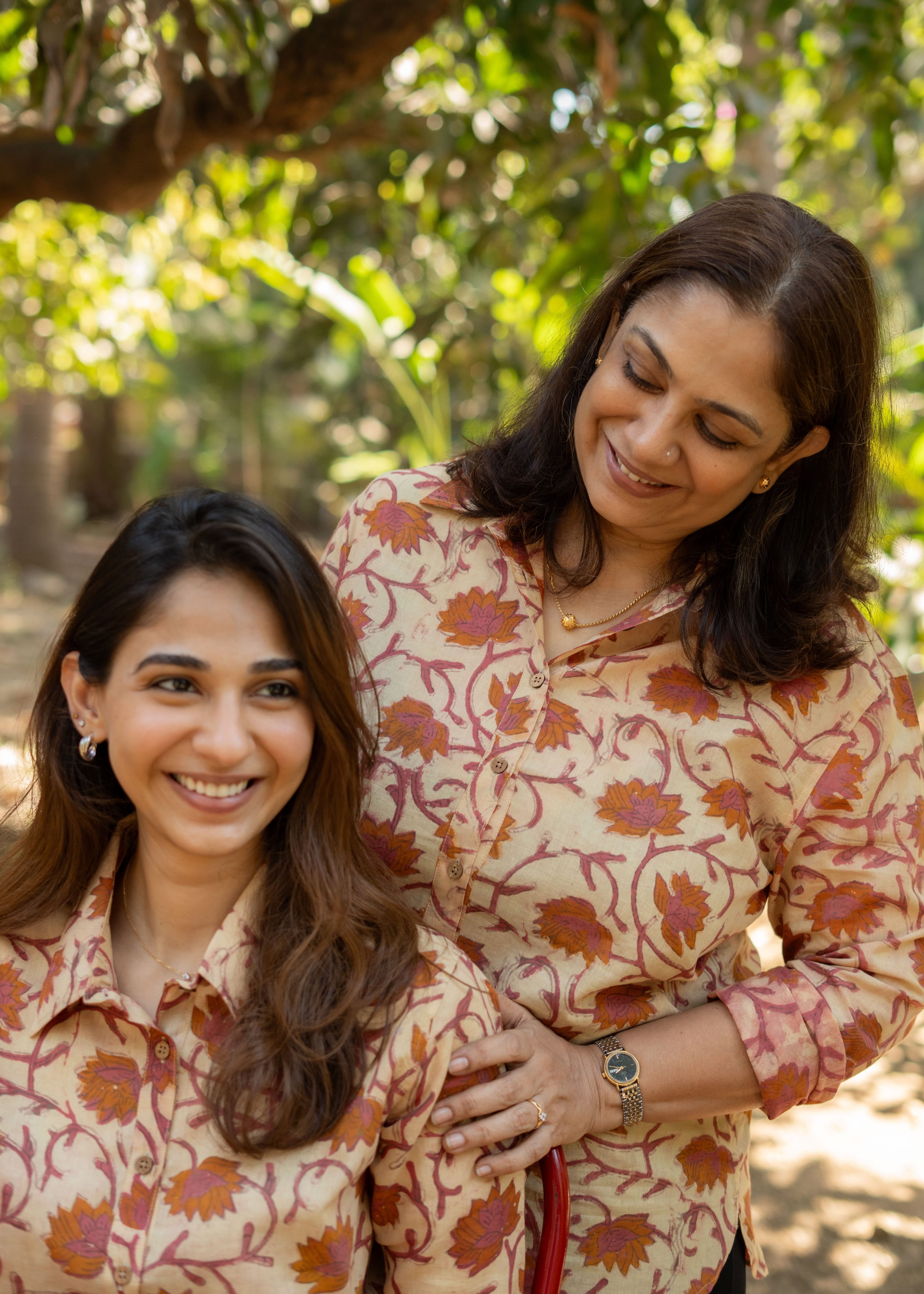 Red Mud Bagru Block Print Cotton Shirt