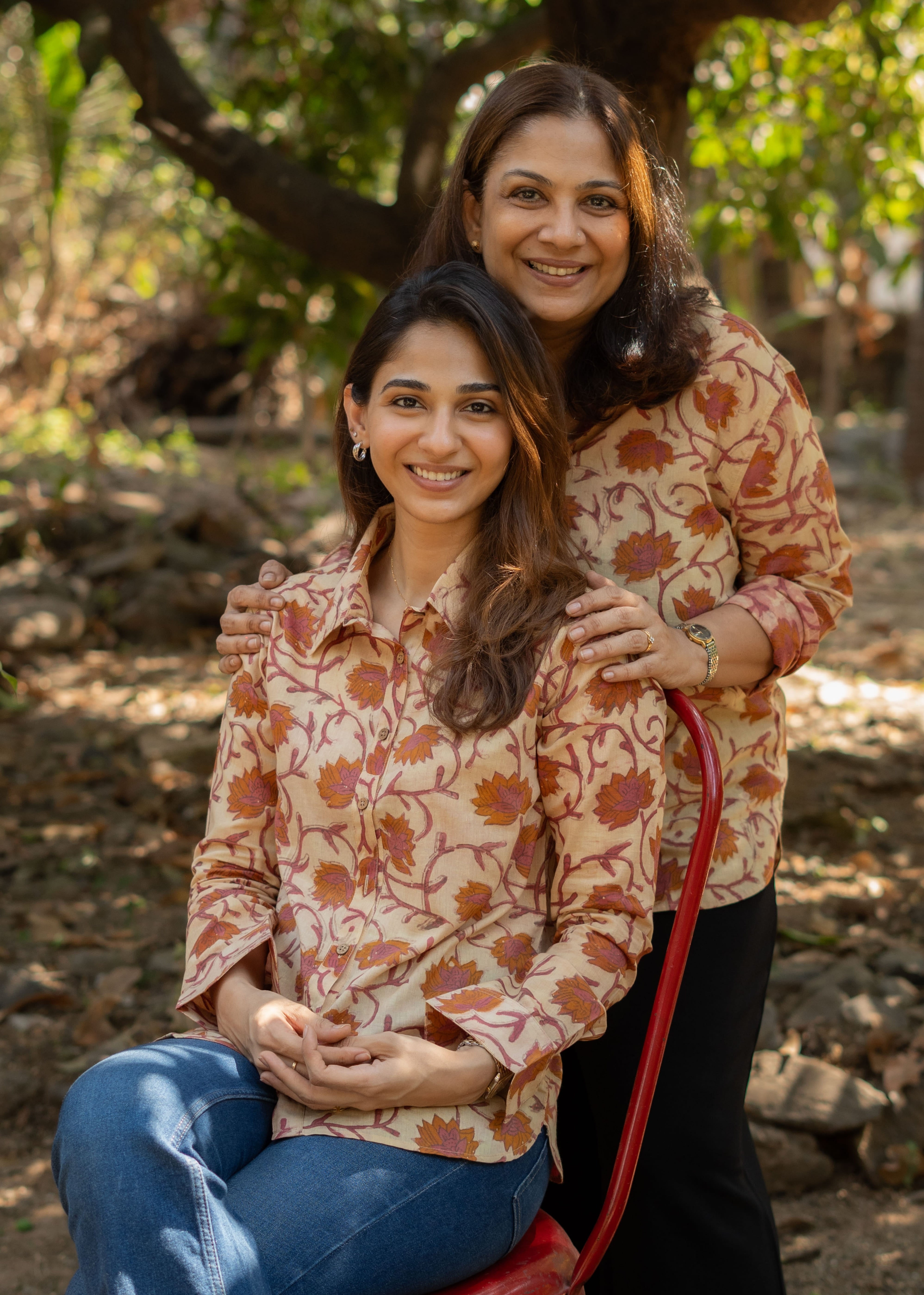 Red Mud Bagru Block Print Cotton Shirt