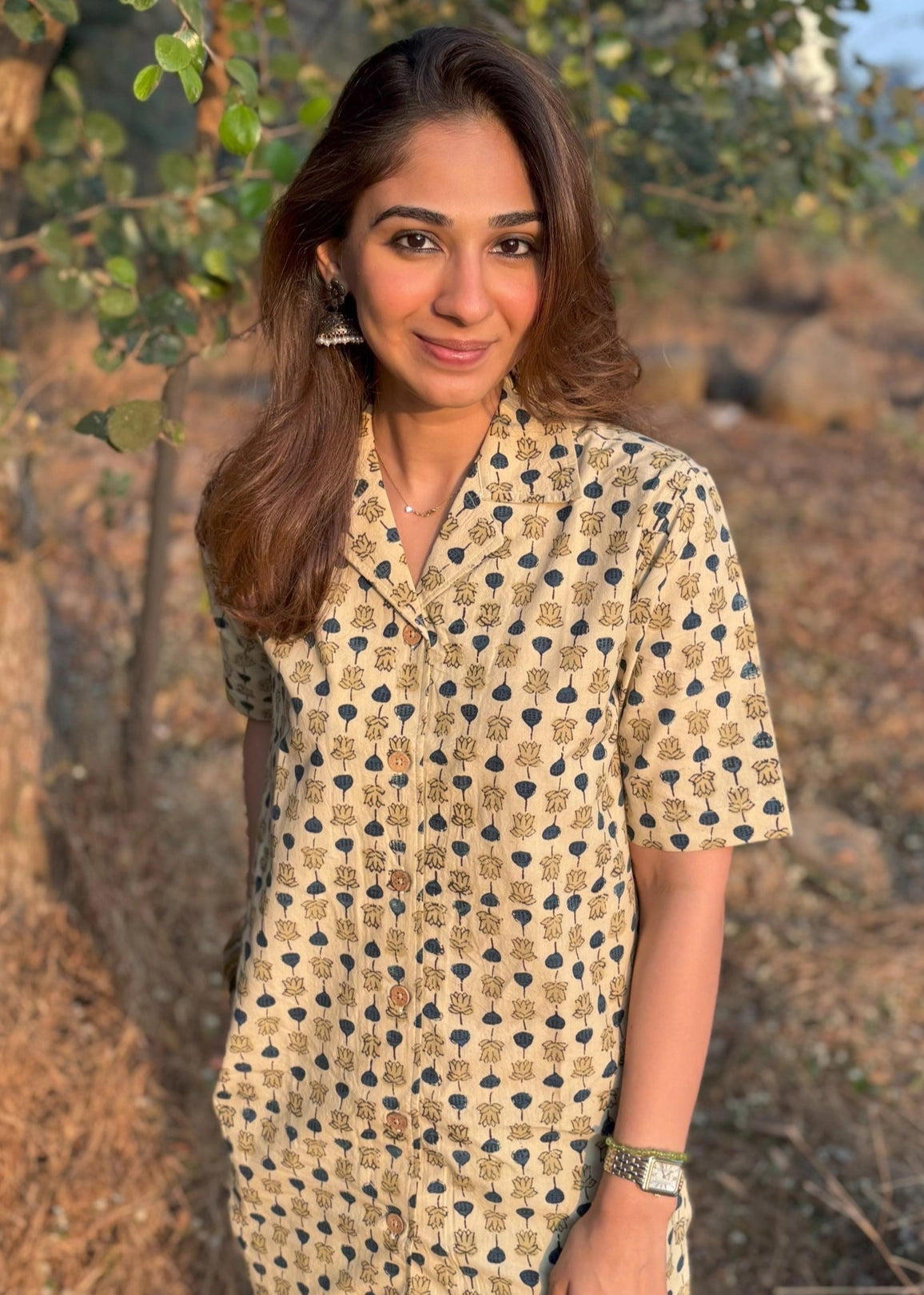 Ajrakh Batik Natural Dye Shirt Kurti