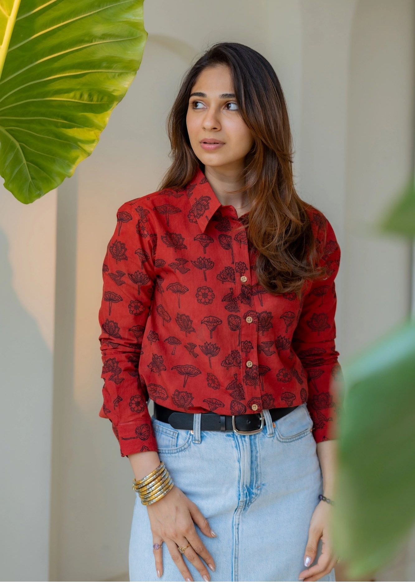 Laal Ajrakh Handblock Shirt