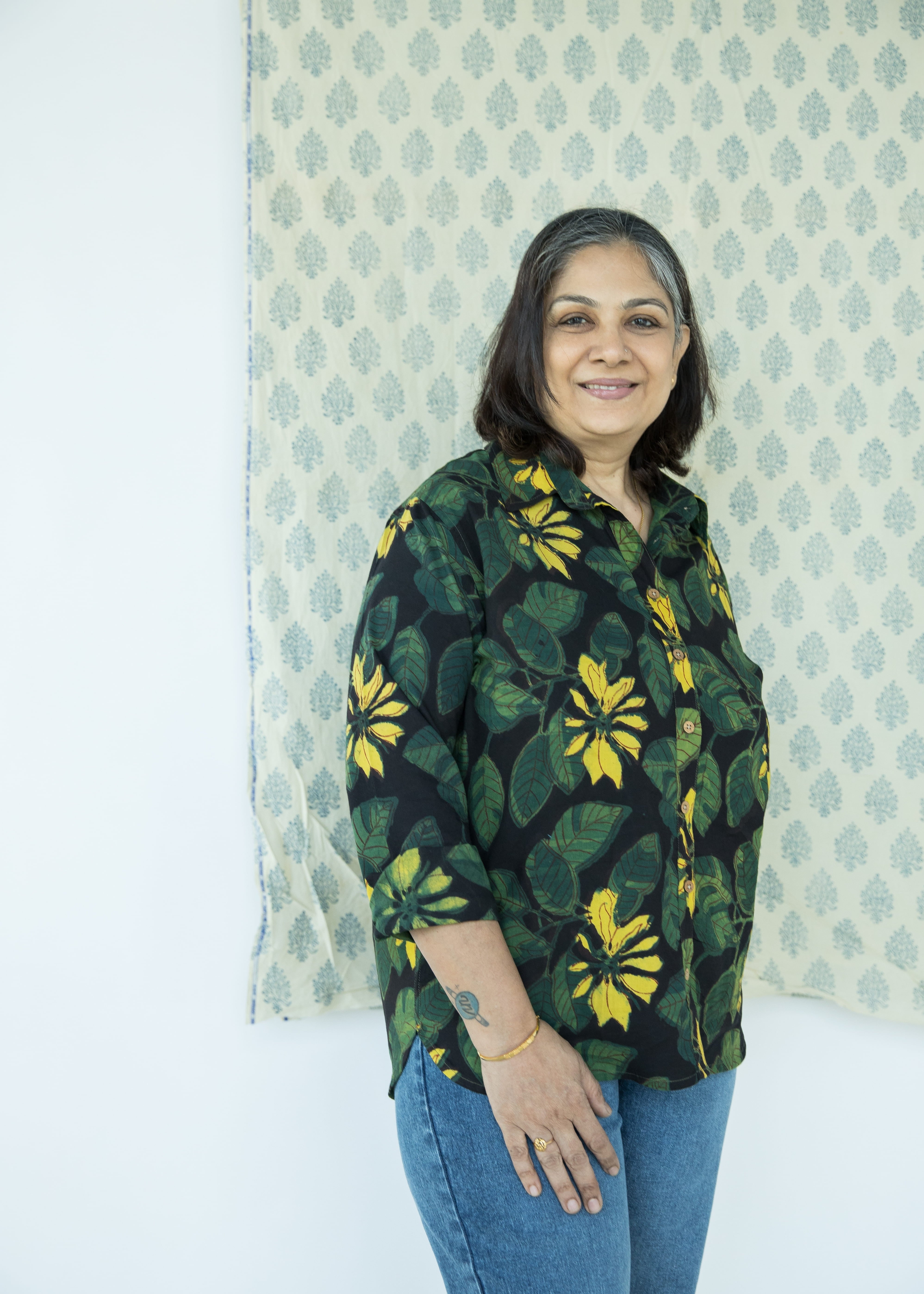 Black Forest Handblock Cotton Shirt