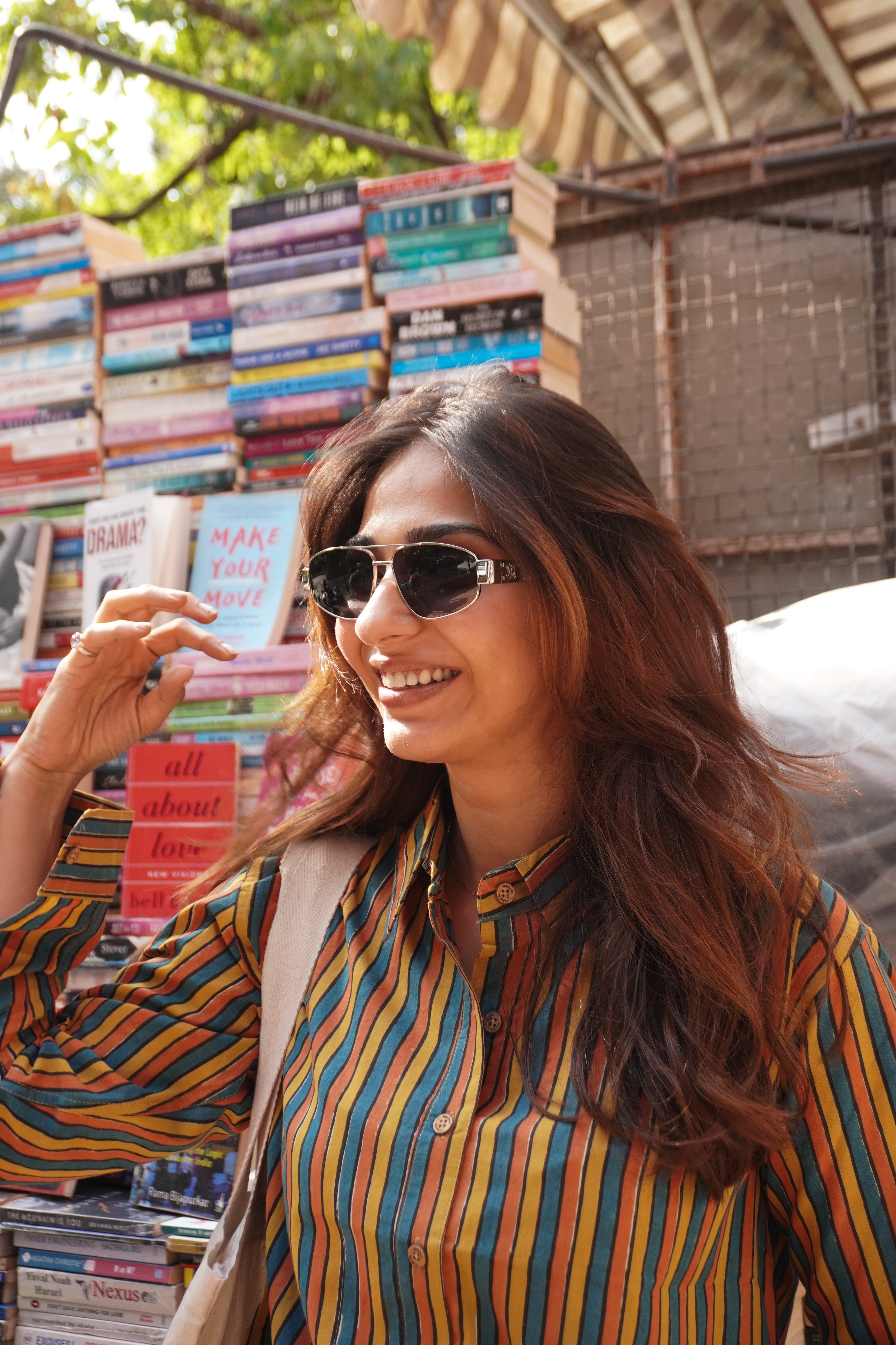 Jaipuri Rangeen Stripe Handblock Cotton Shirt