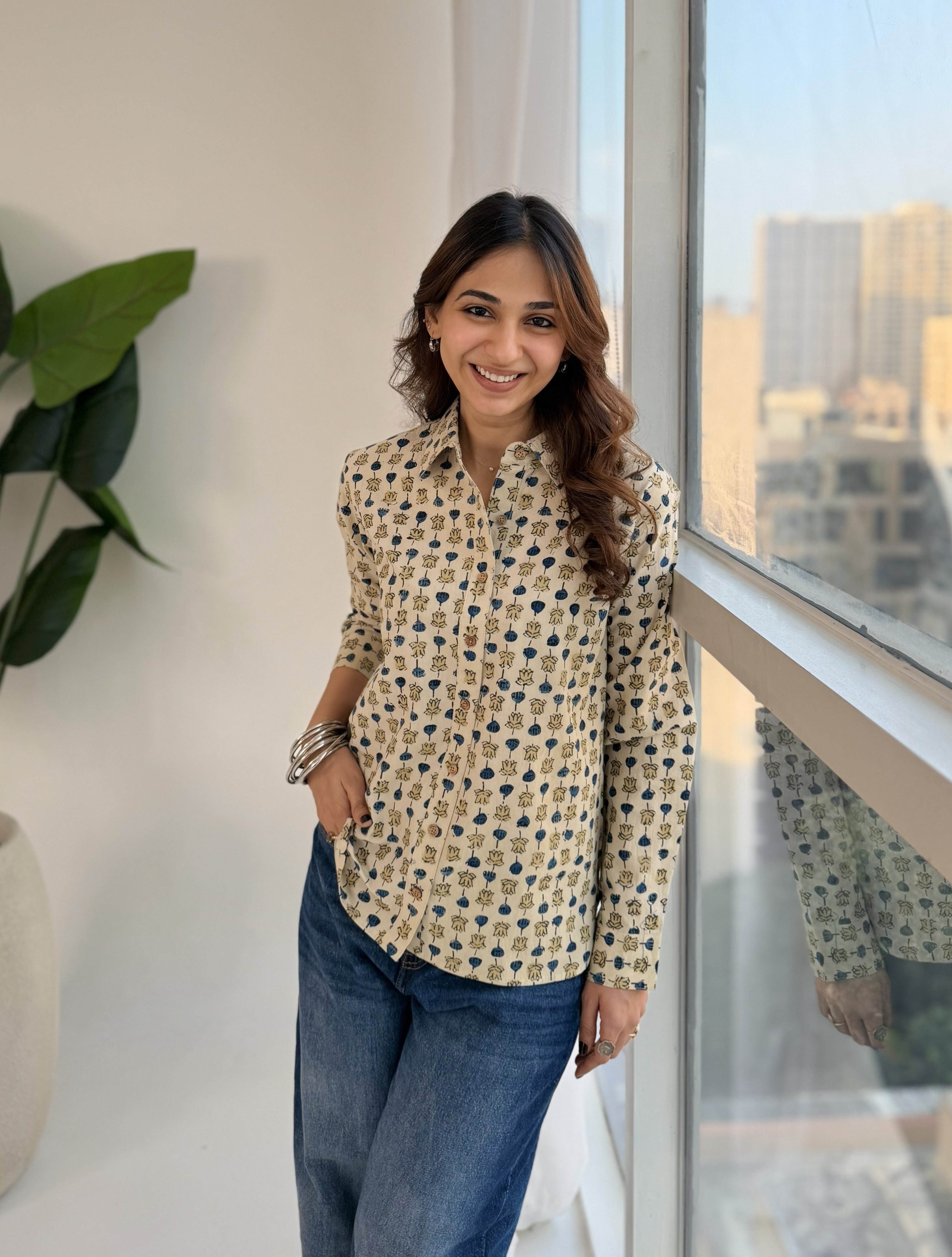 Ajrakh Batik Natural Dye Cotton Shirt