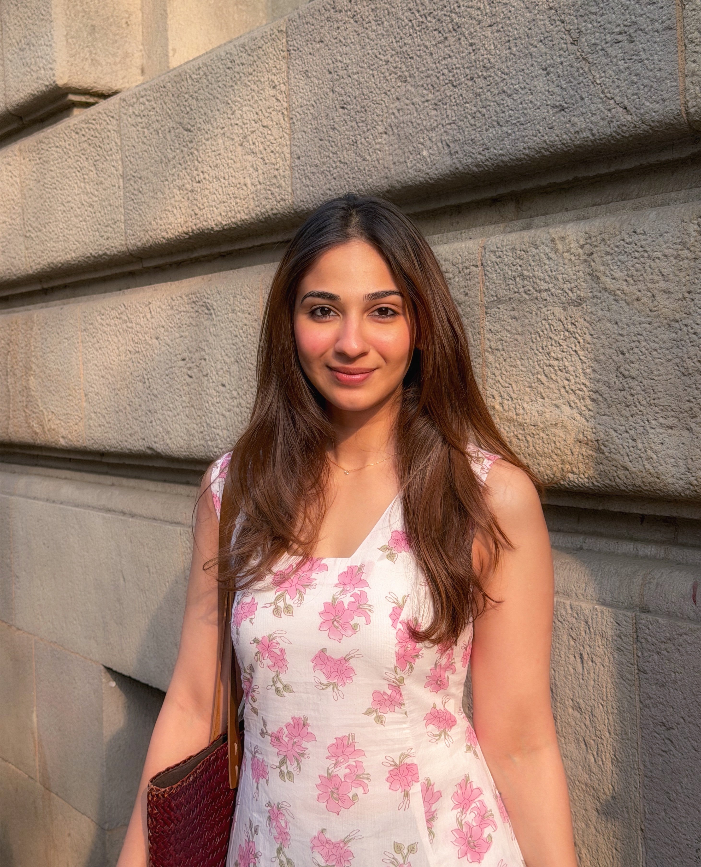Pink Floral Sanganeri Cotton Corset Dress