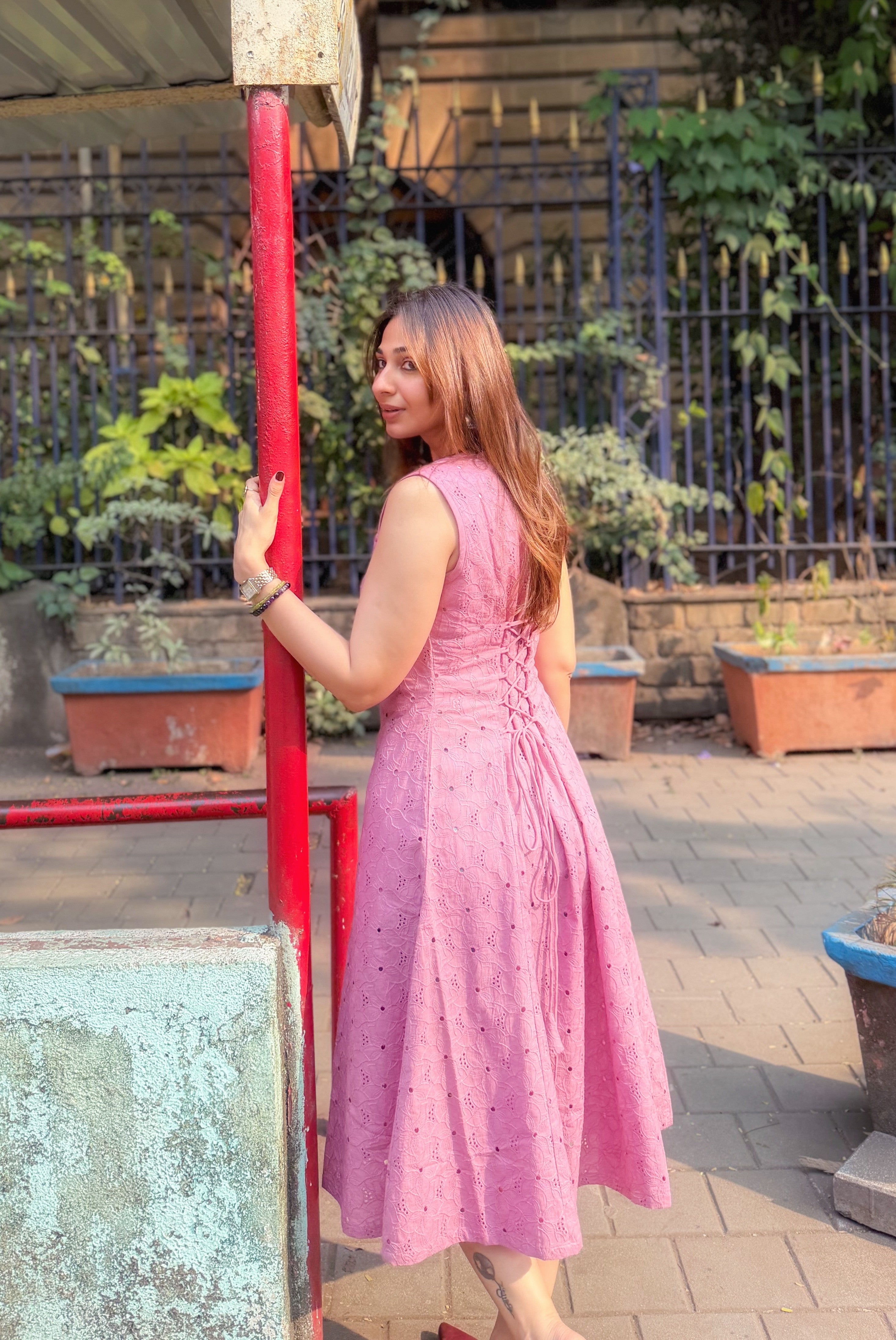 Pink Onion Hakoba Cotton Corset Dress