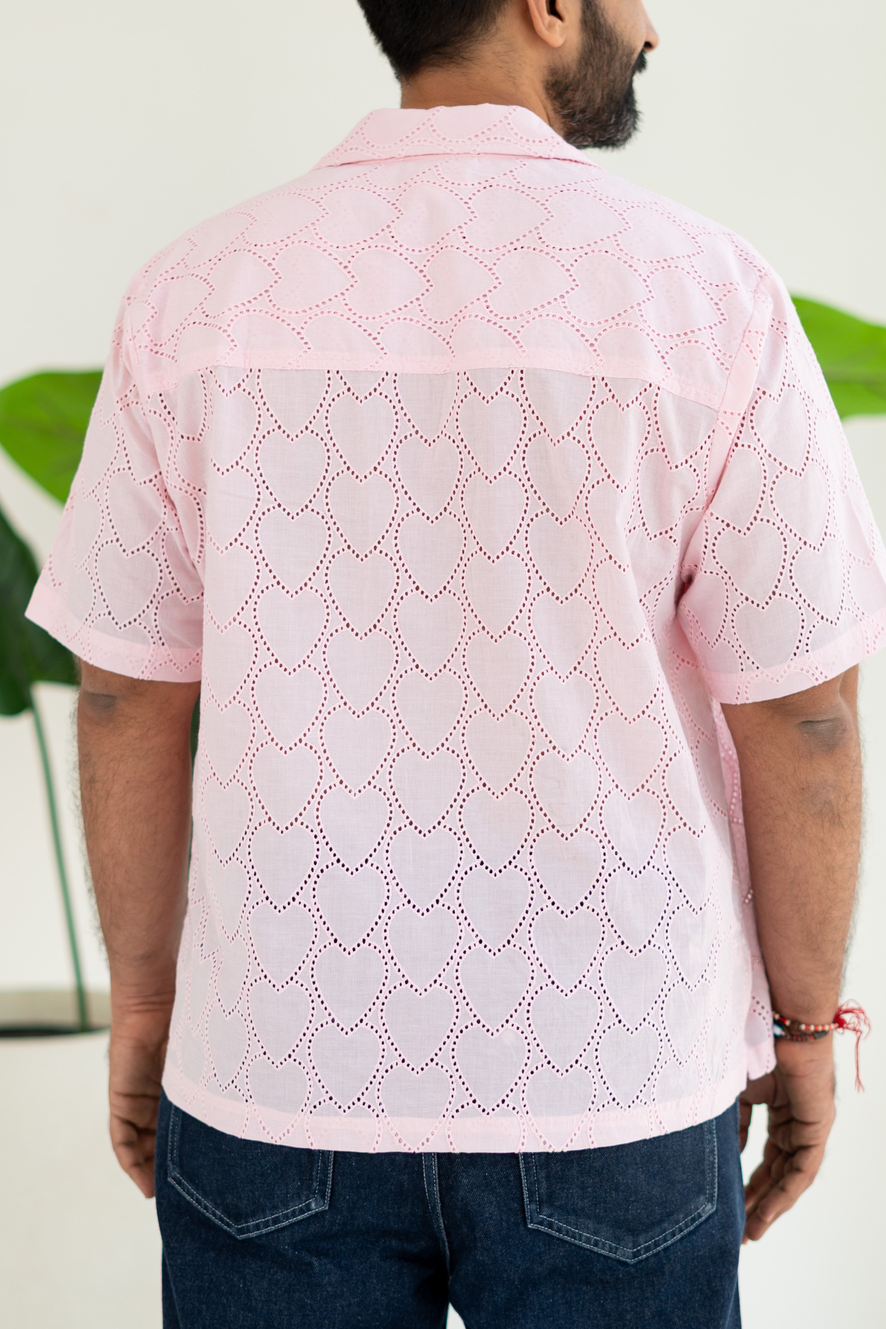 Baby Pink Hakoba Heart Unisex Cotton T Shirt