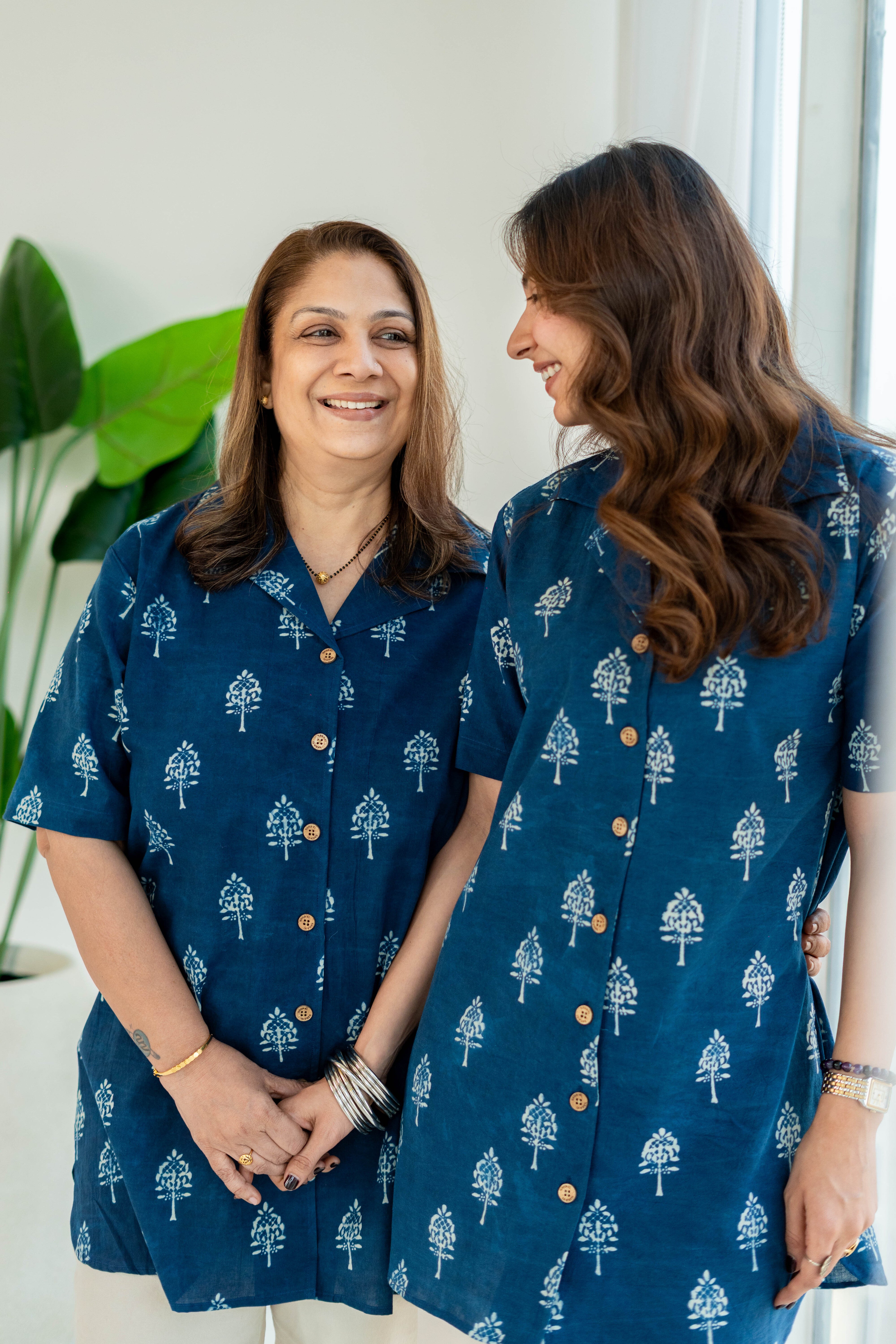 Navy Blue Ajrakh Handblock Cotton Shirt Kurti