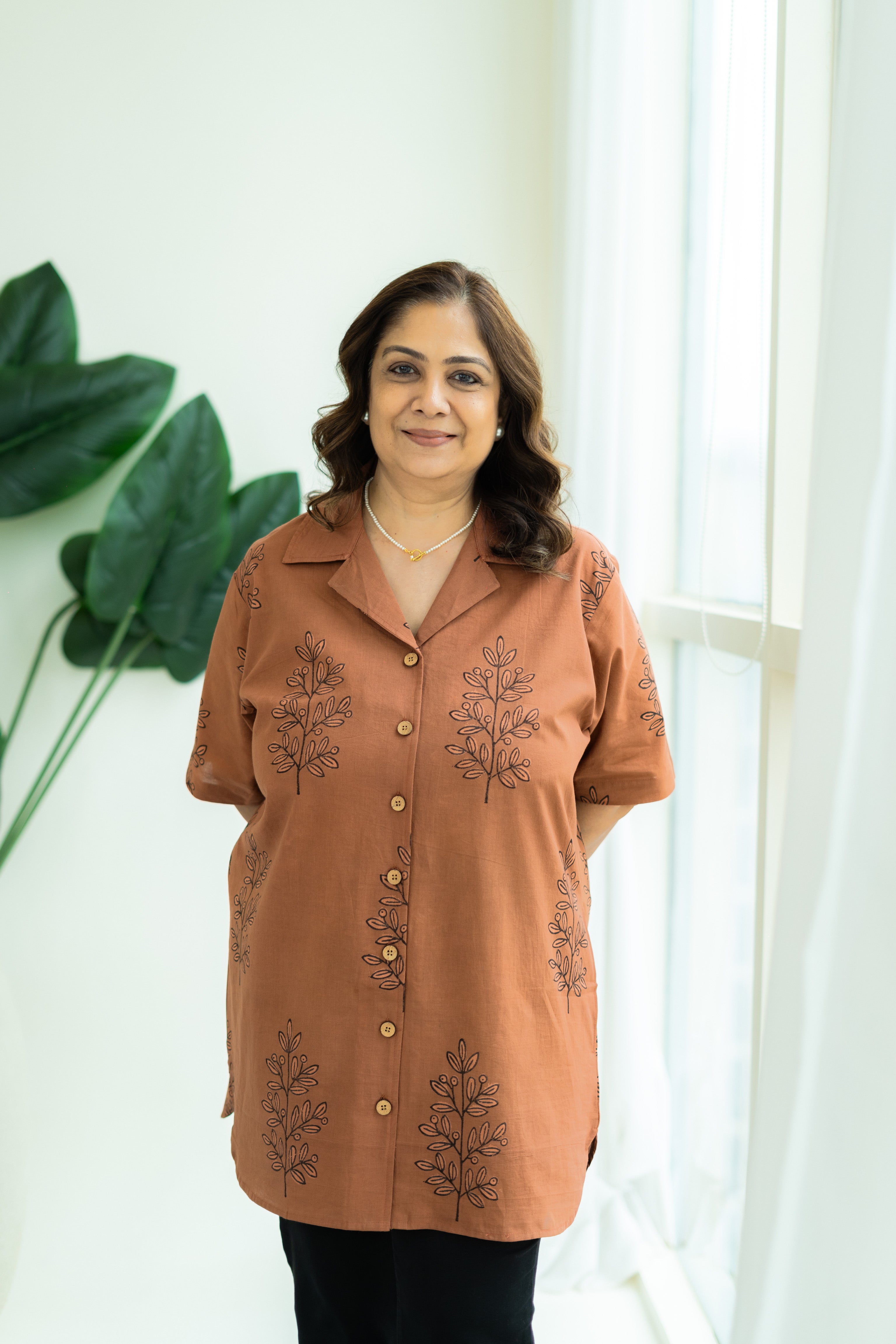 Mud Print Handblock Cotton Shirt Kurti