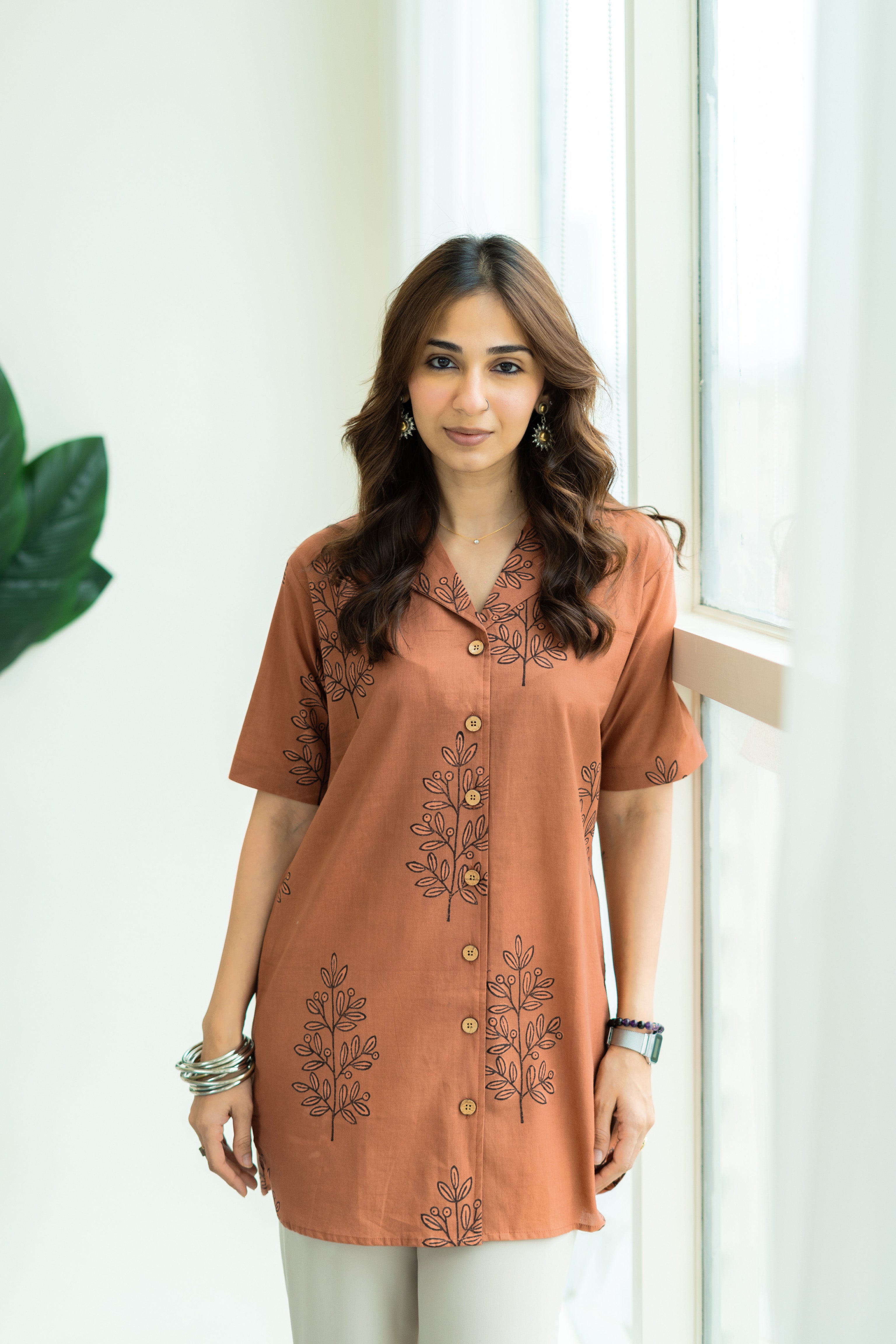 Mud Print Handblock Cotton Shirt Kurti