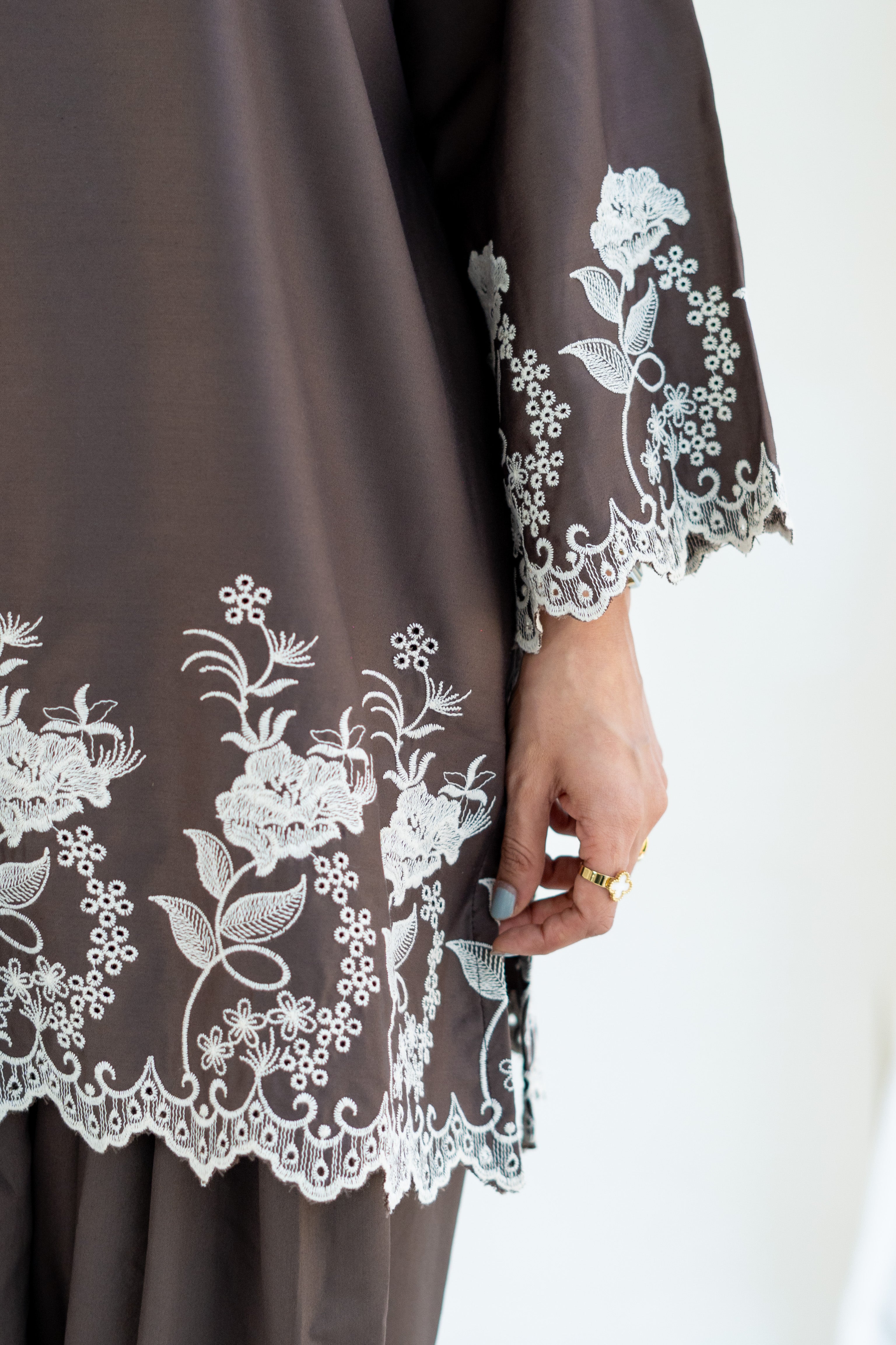 Brown Embroidered Farshi Salwar Set