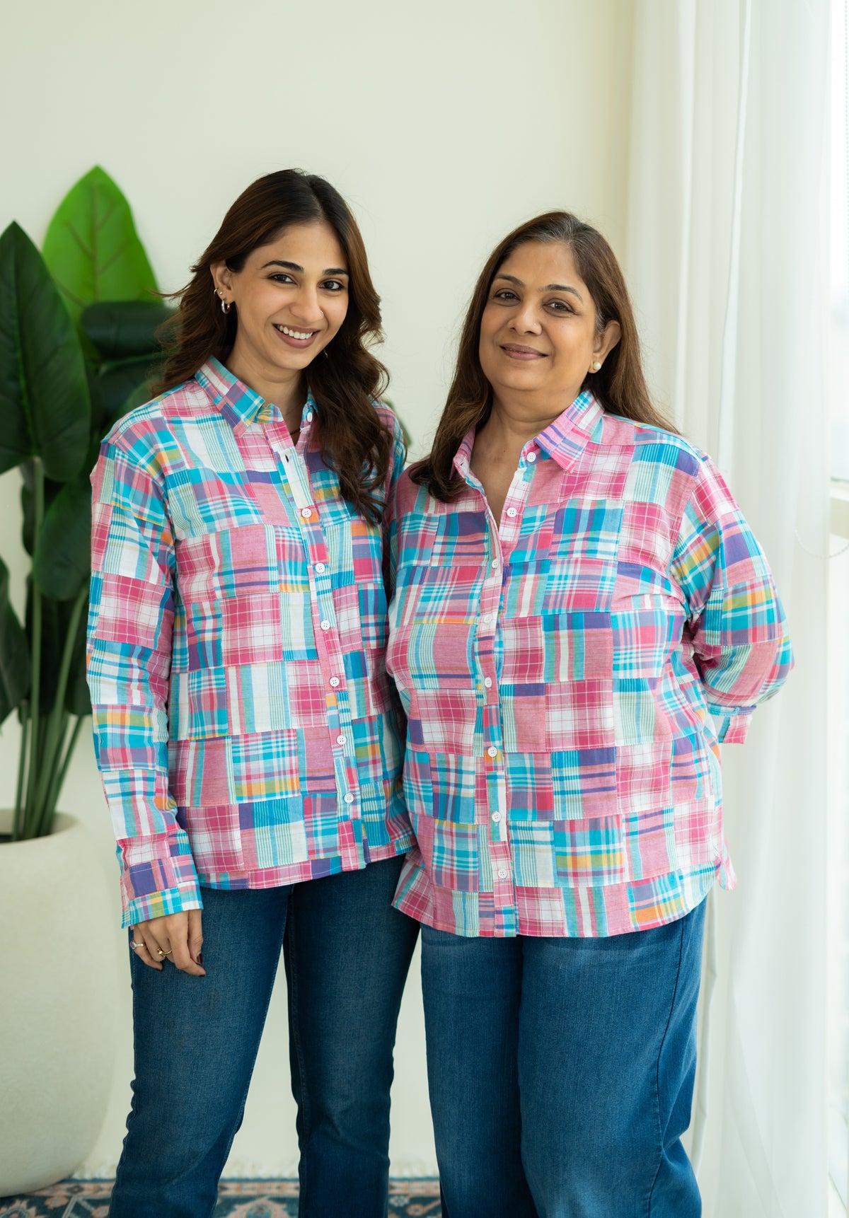 Pink Madras Checks Cotton Shirt