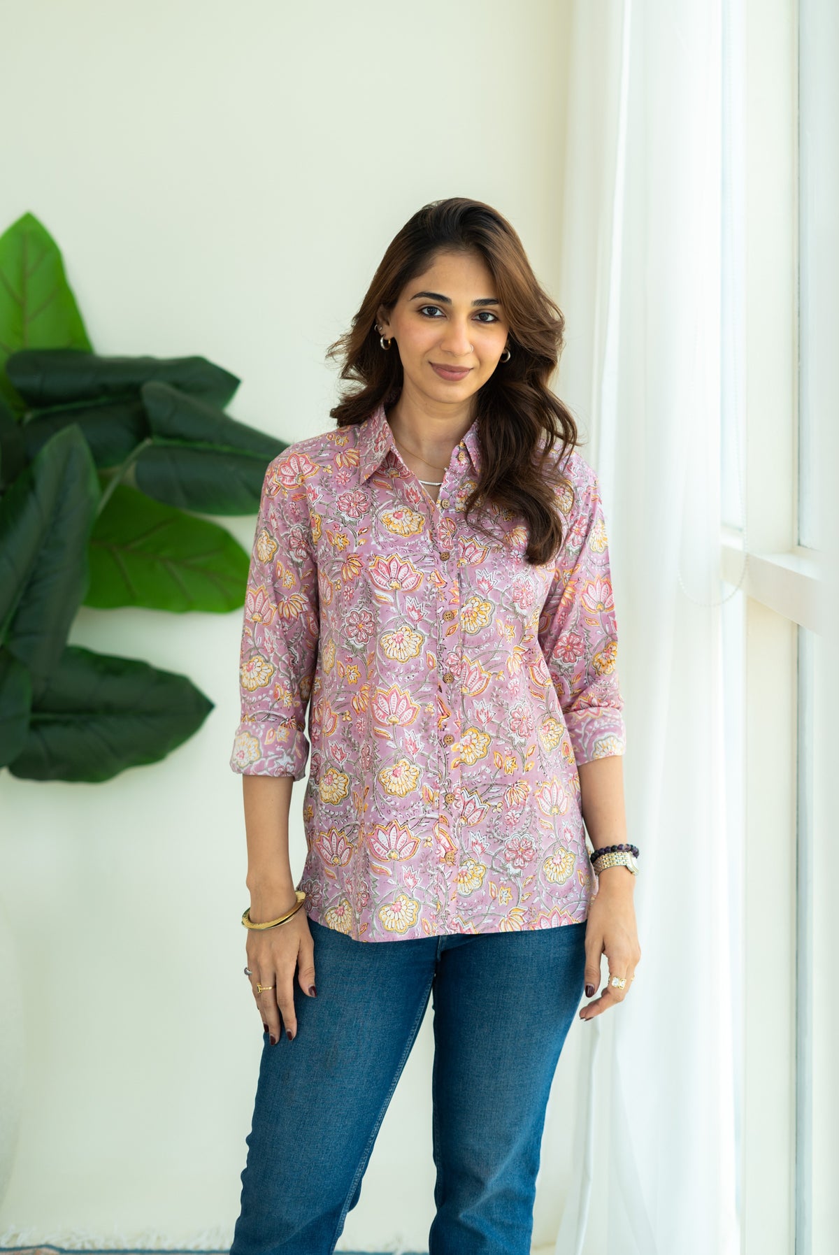 Kashmiri Gul Handblock Cotton Shirt
