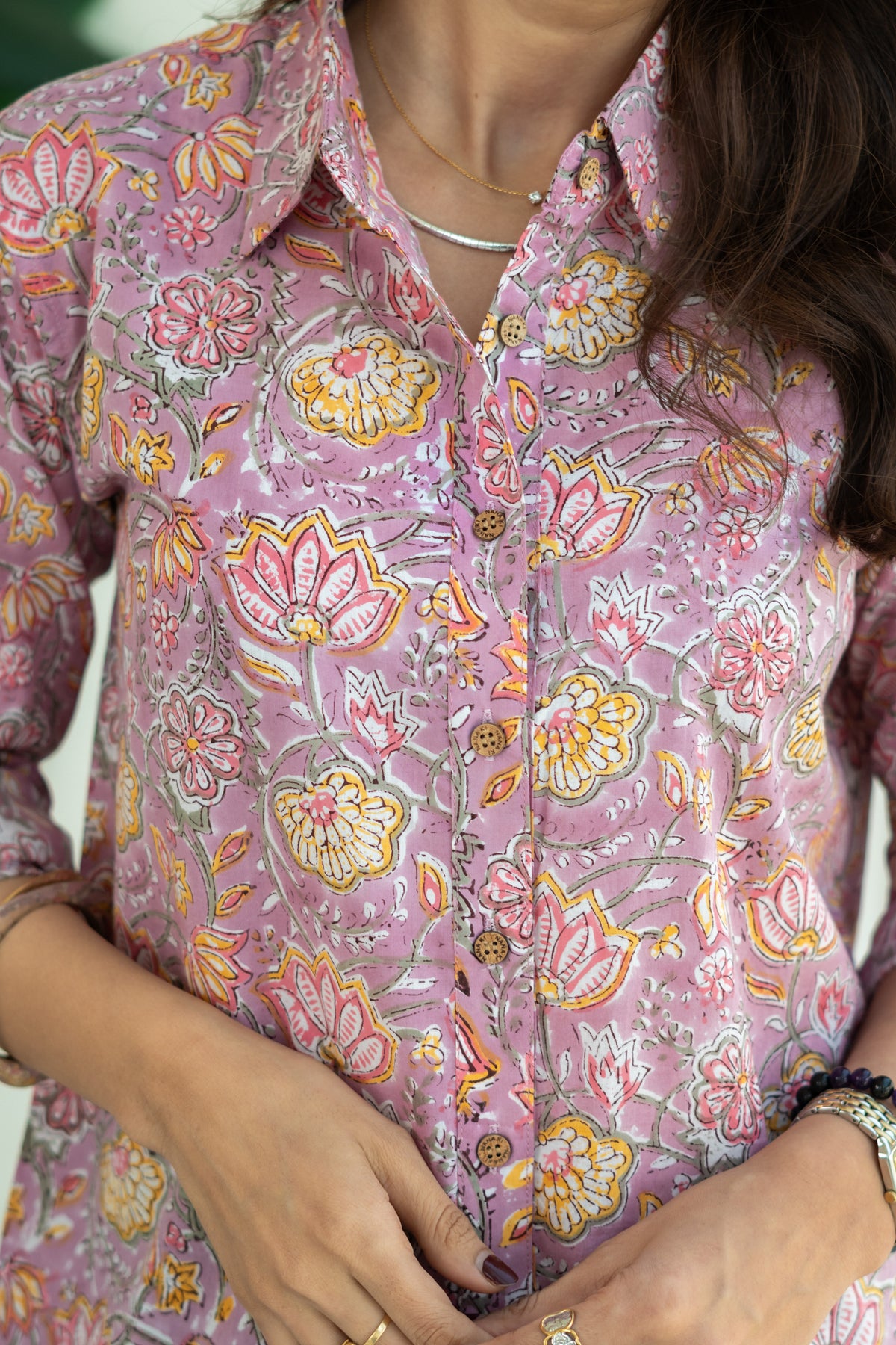 Kashmiri Gul Handblock Cotton Shirt