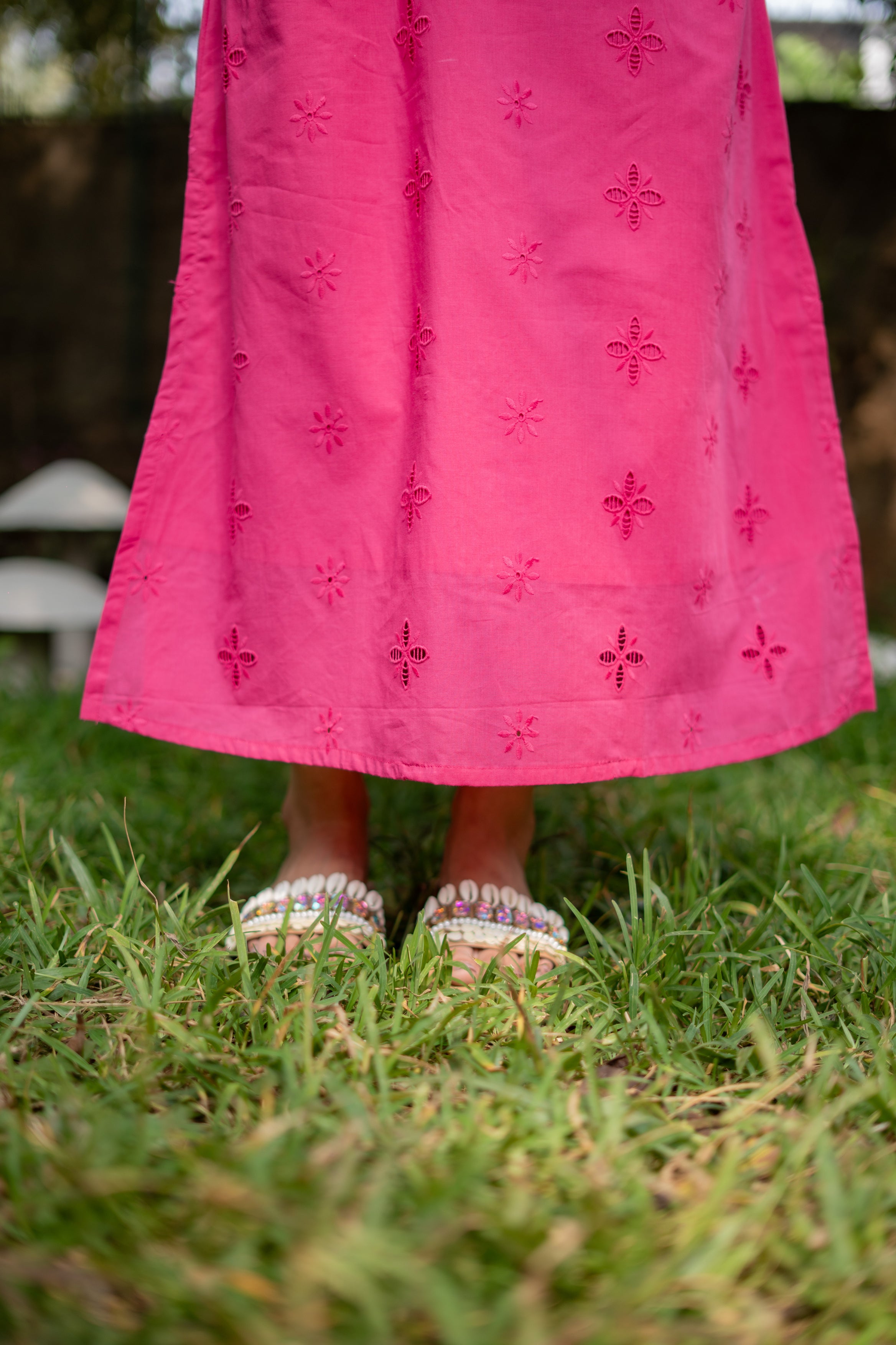 Rani Hakoba Cotton Dress Paired with Latkan