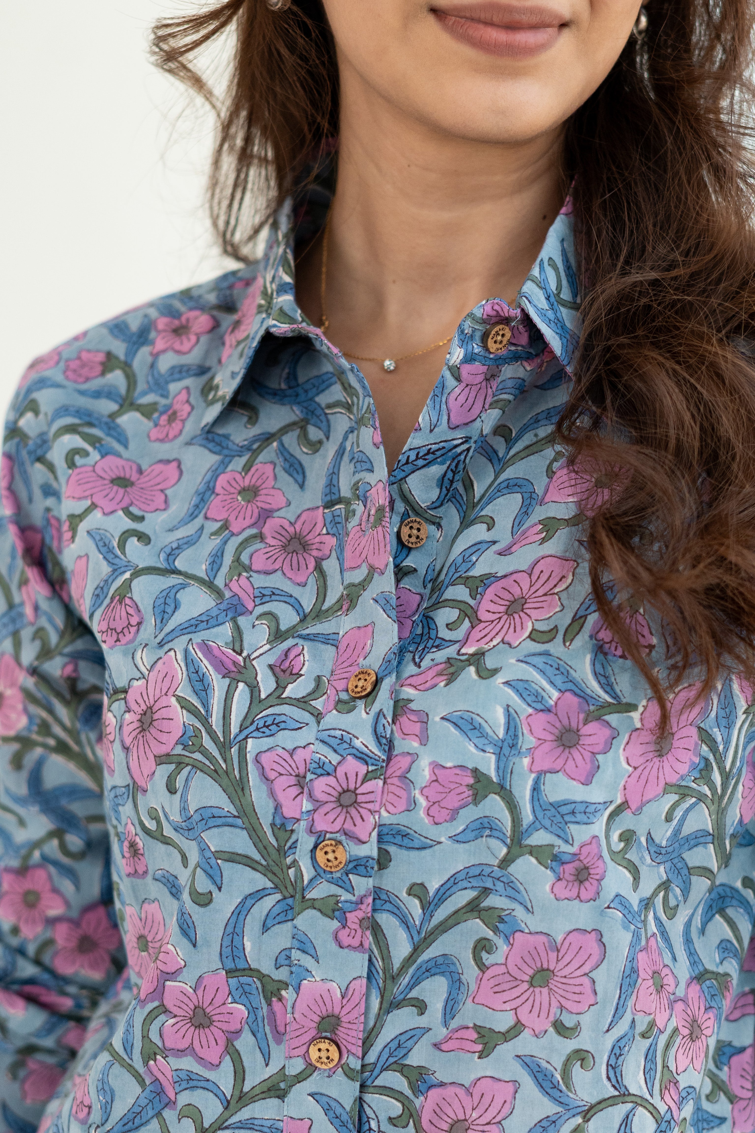 Pastel Daylight Block Print Cotton Shirt