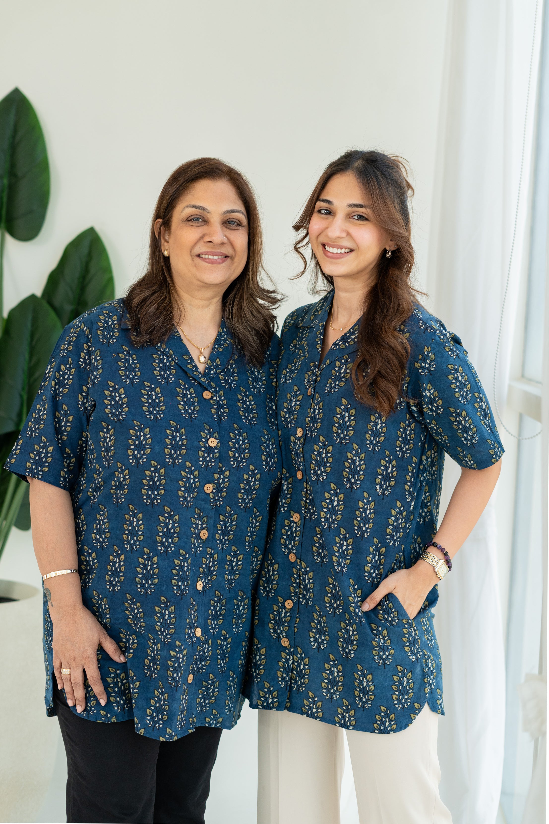 Indigo Woodland Handblock Cotton Shirt Kurti