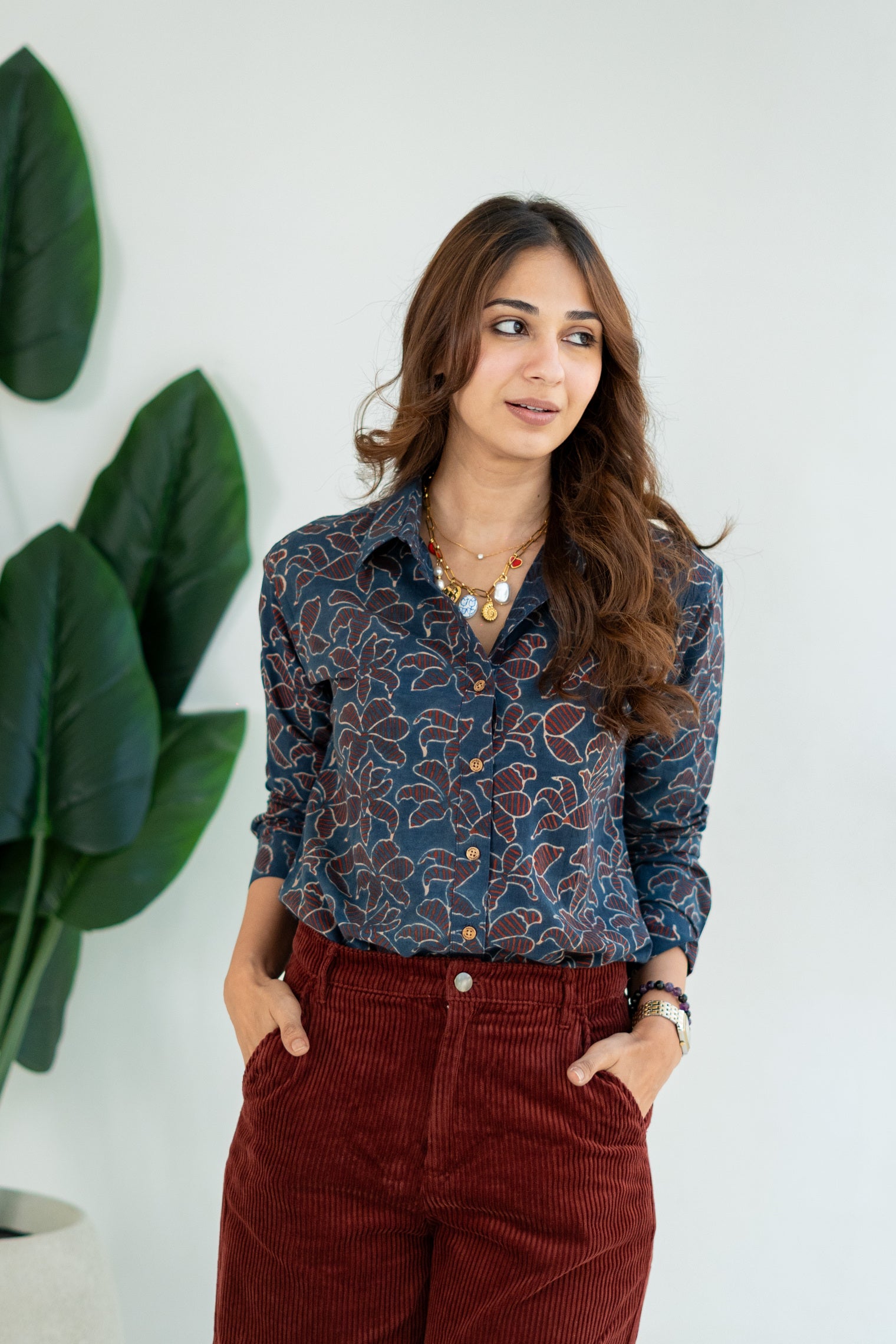 Indigo Mystic Handblock Cotton Shirt