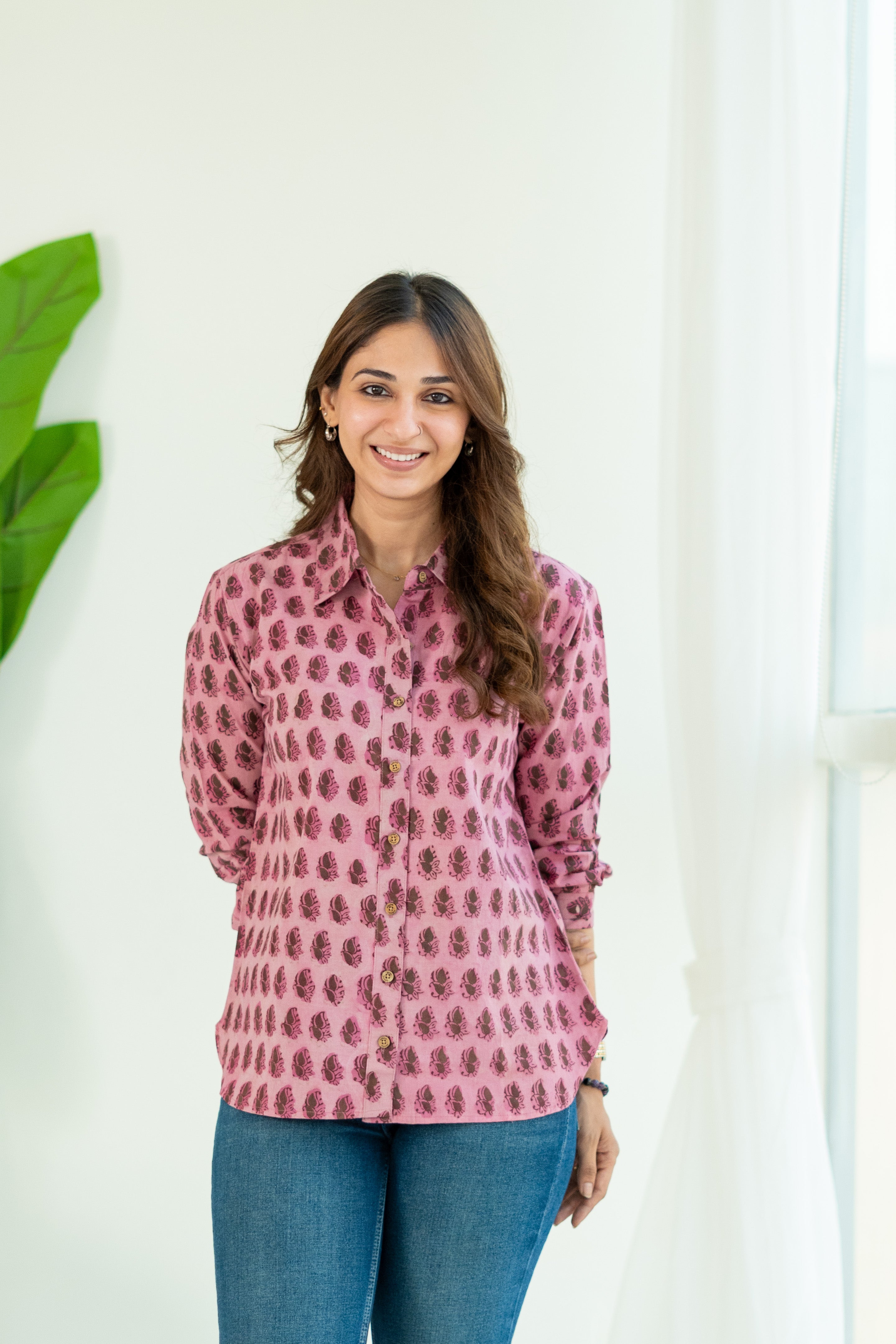 Rani Gulmohar Handblock Cotton Shirt