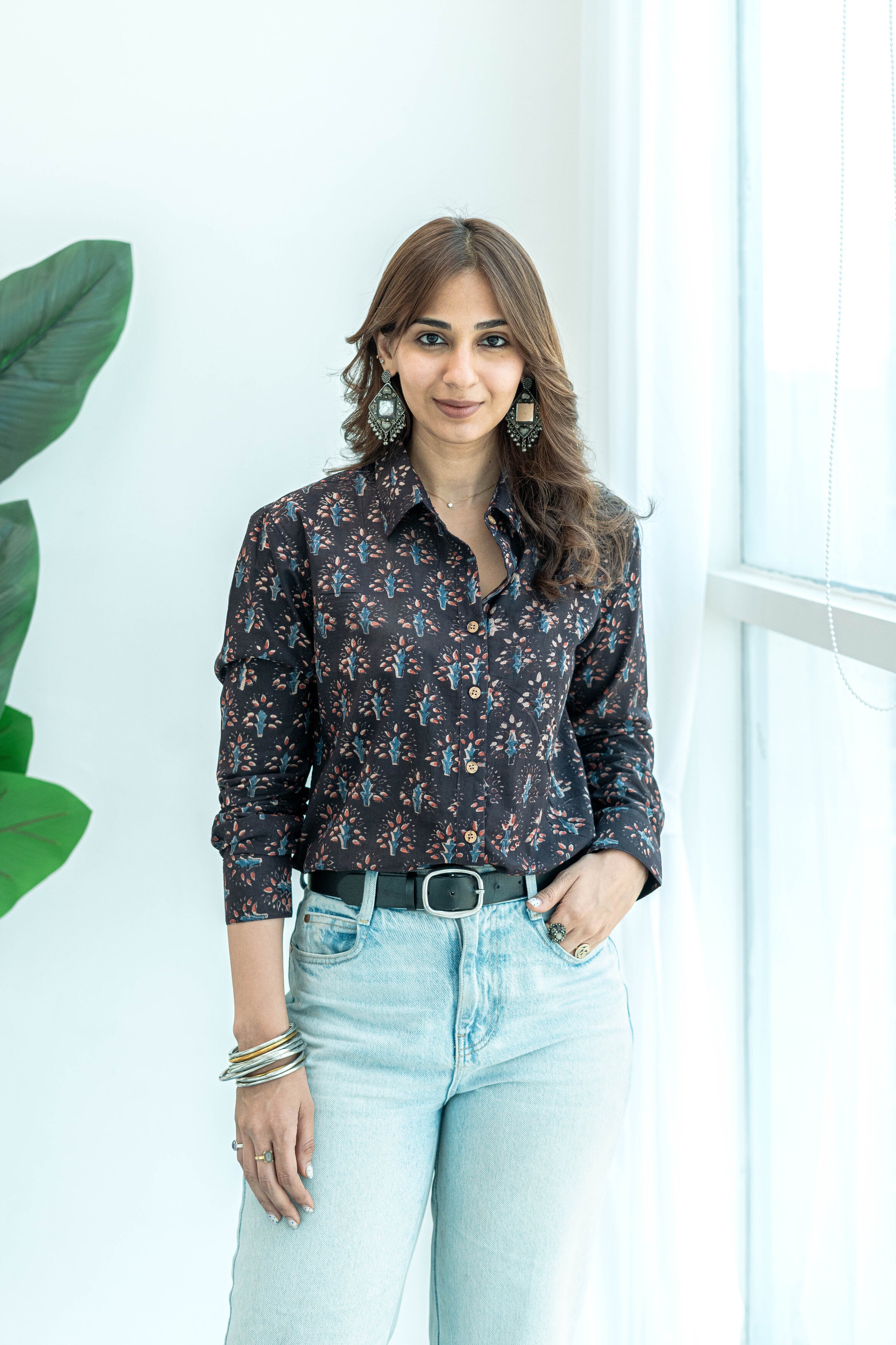Bagru Floral Handblock Cotton Shirt