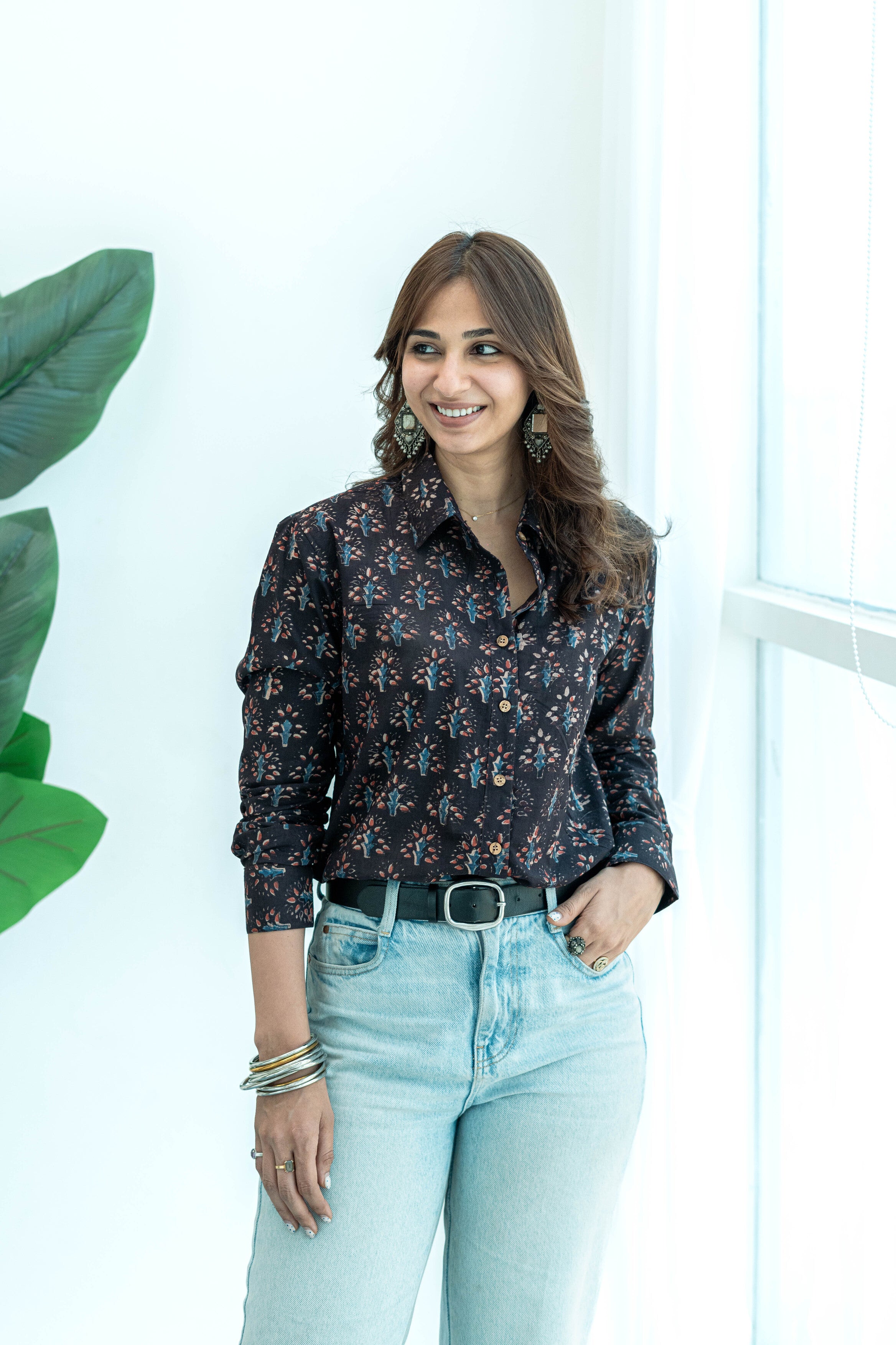 Bagru Floral Handblock Cotton Shirt