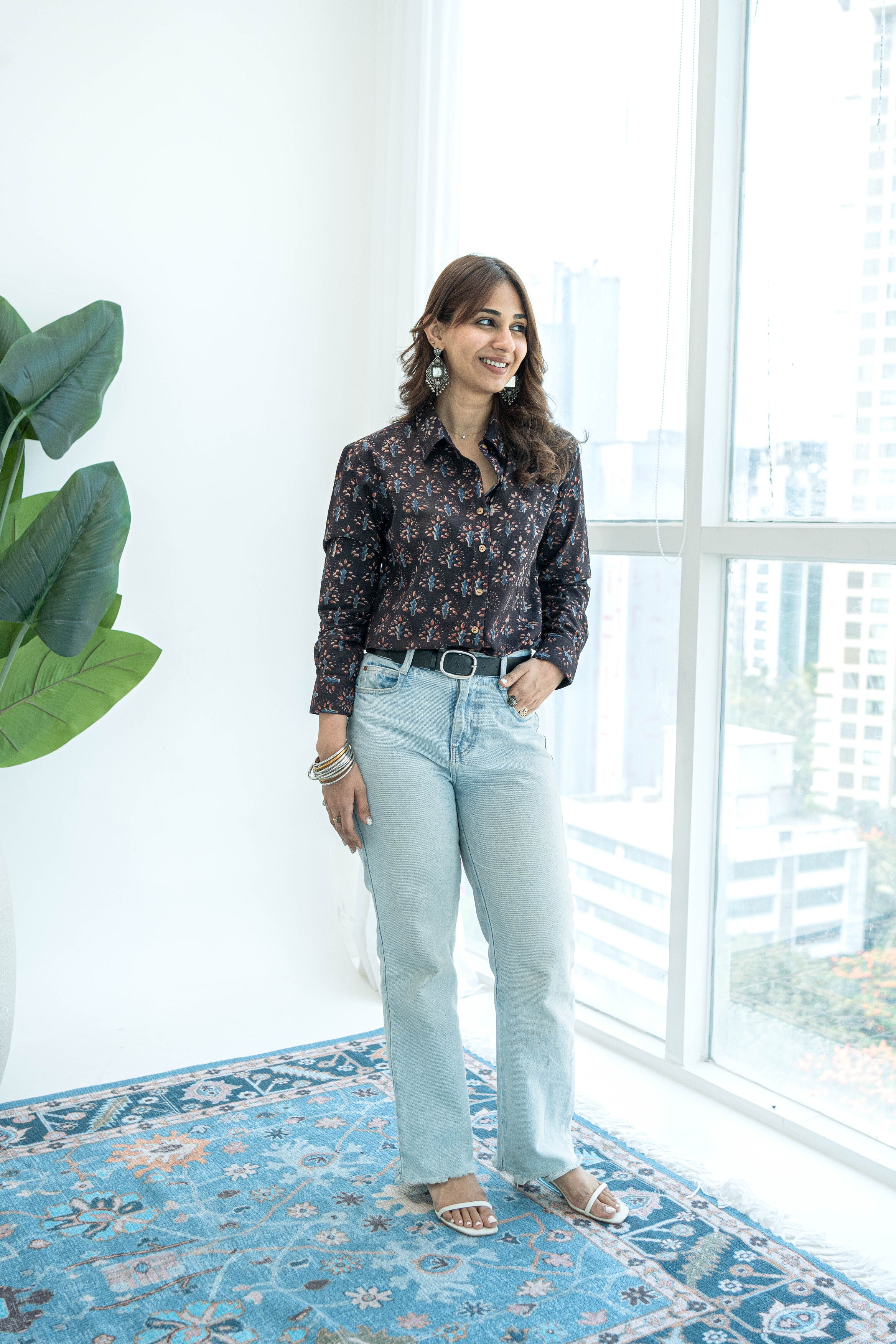 Bagru Floral Handblock Cotton Shirt