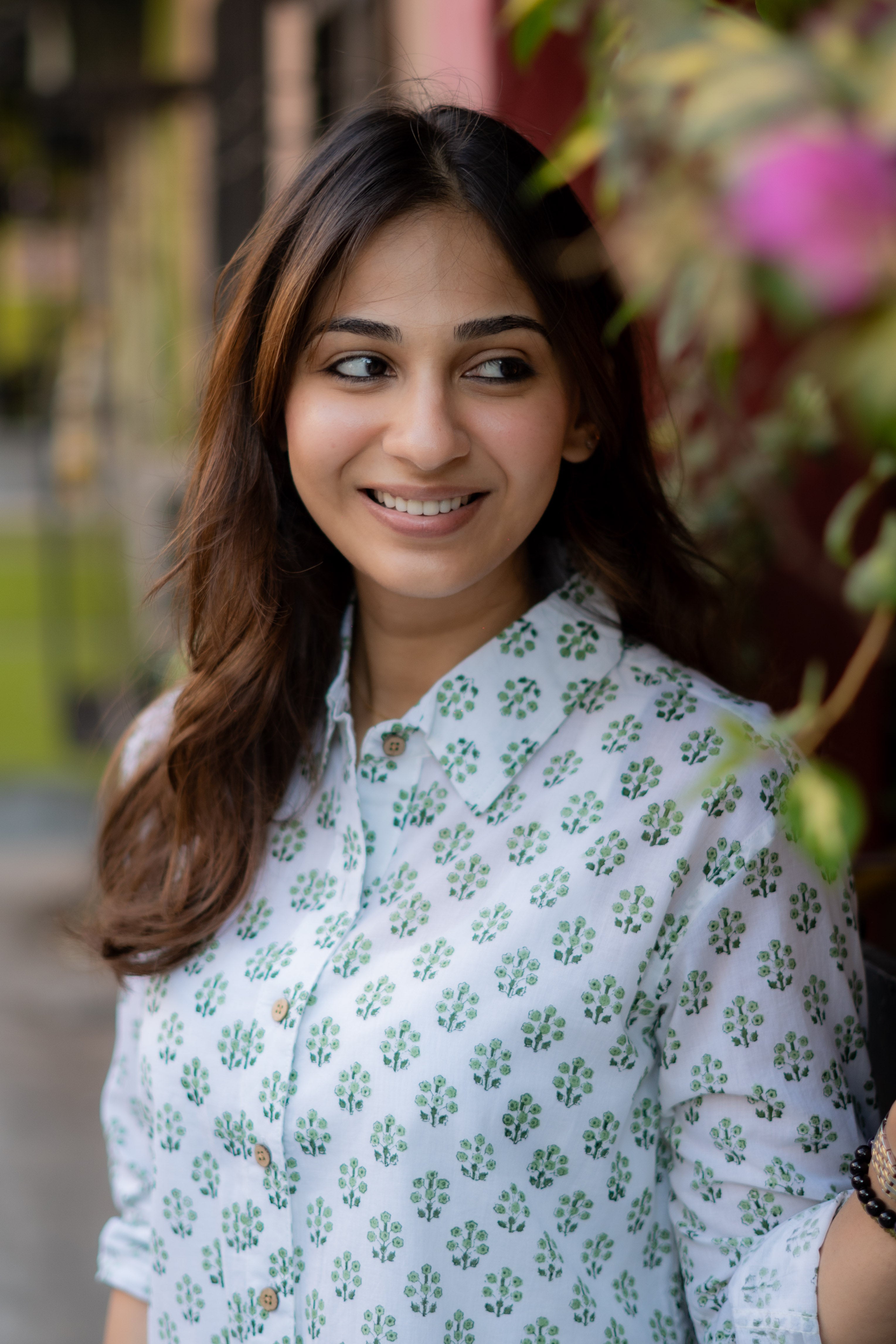 Green Summer Handblock Cotton Shirt