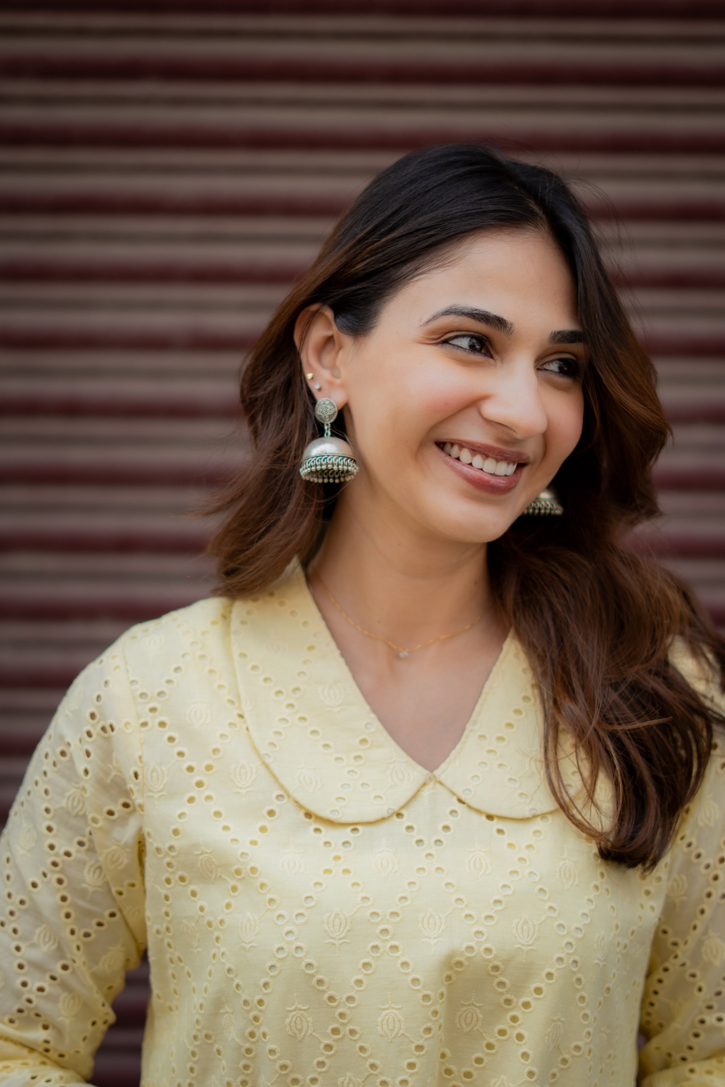 Lemon Yellow Hakoba Cotton A Line Dress