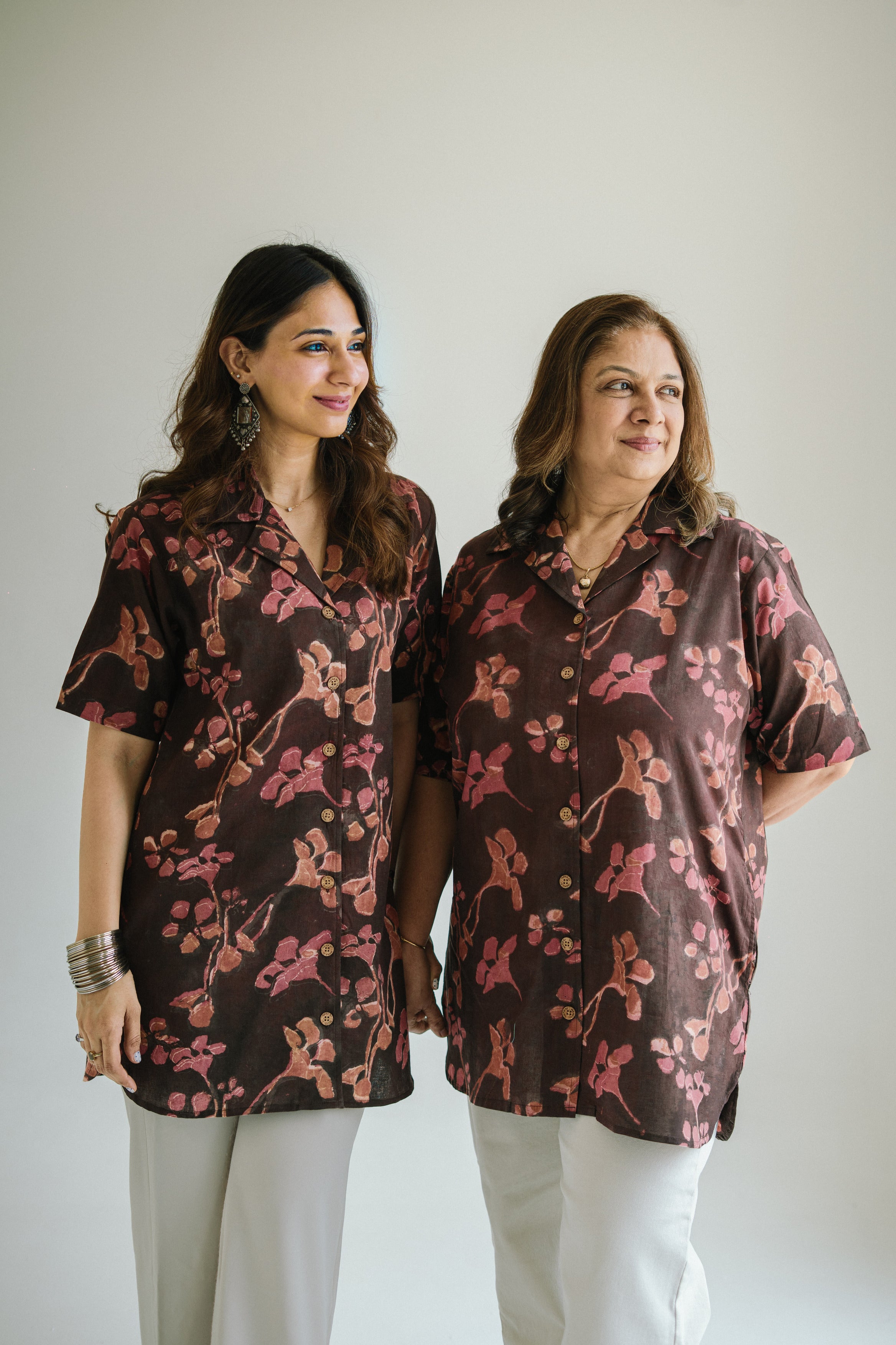 Bagru Rose Handblock Cotton Shirt Kurti