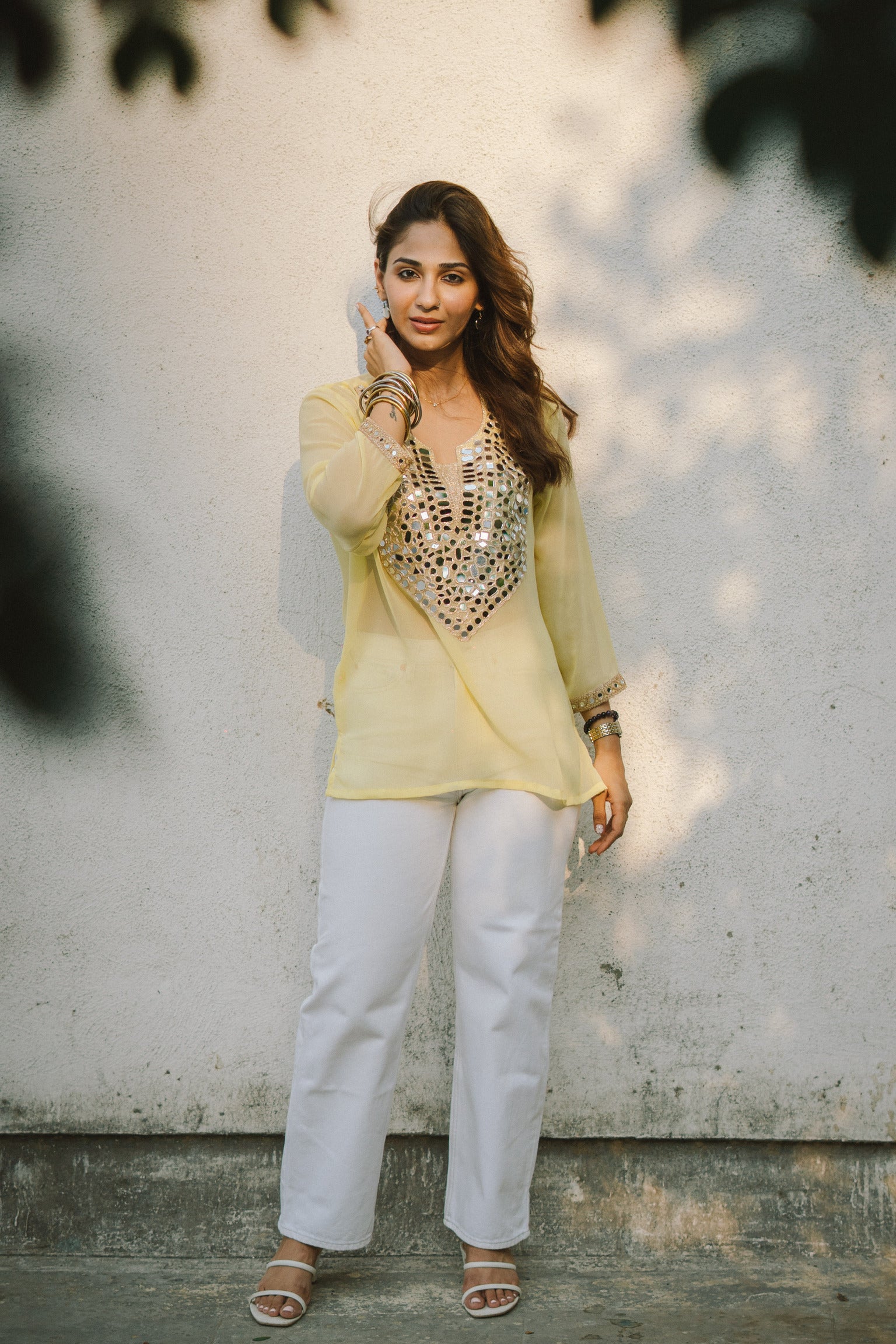 Lemon Yellow Aaina Kurti