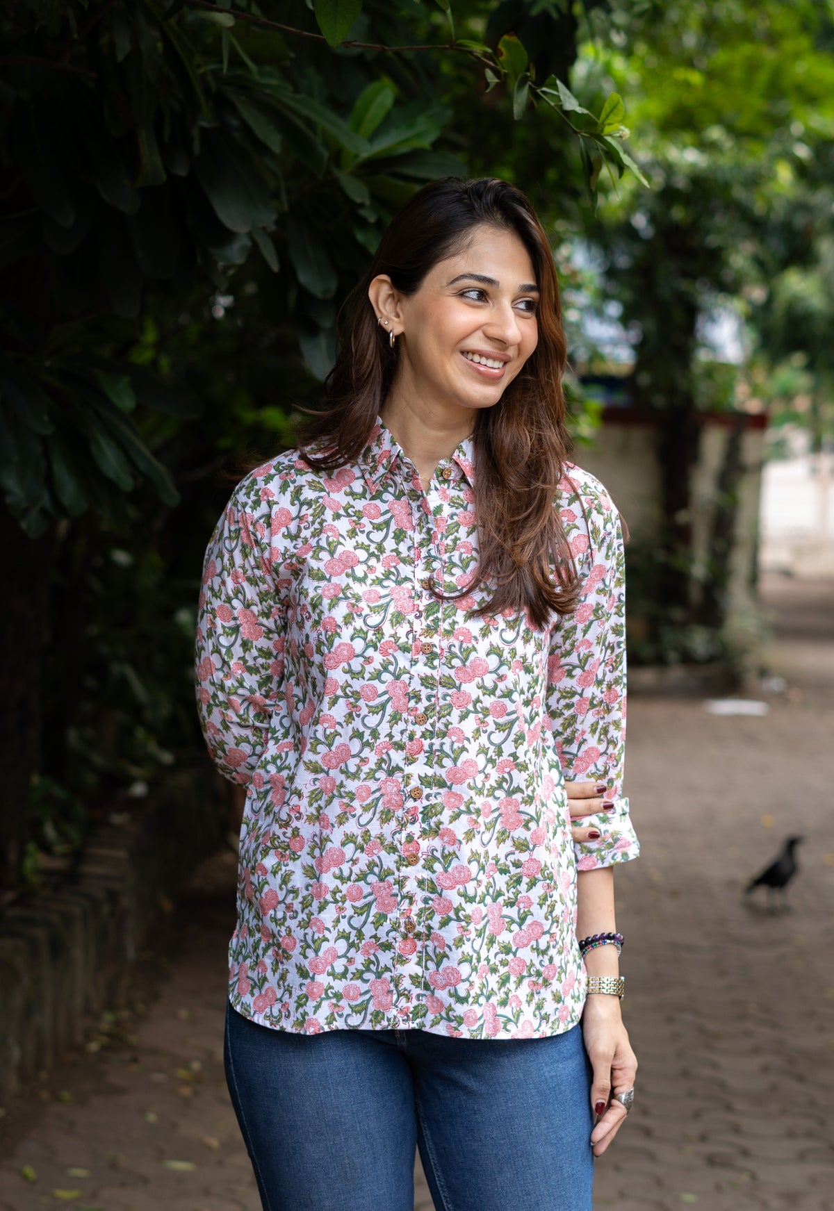 Genda Phool Handblock Cotton Shirt
