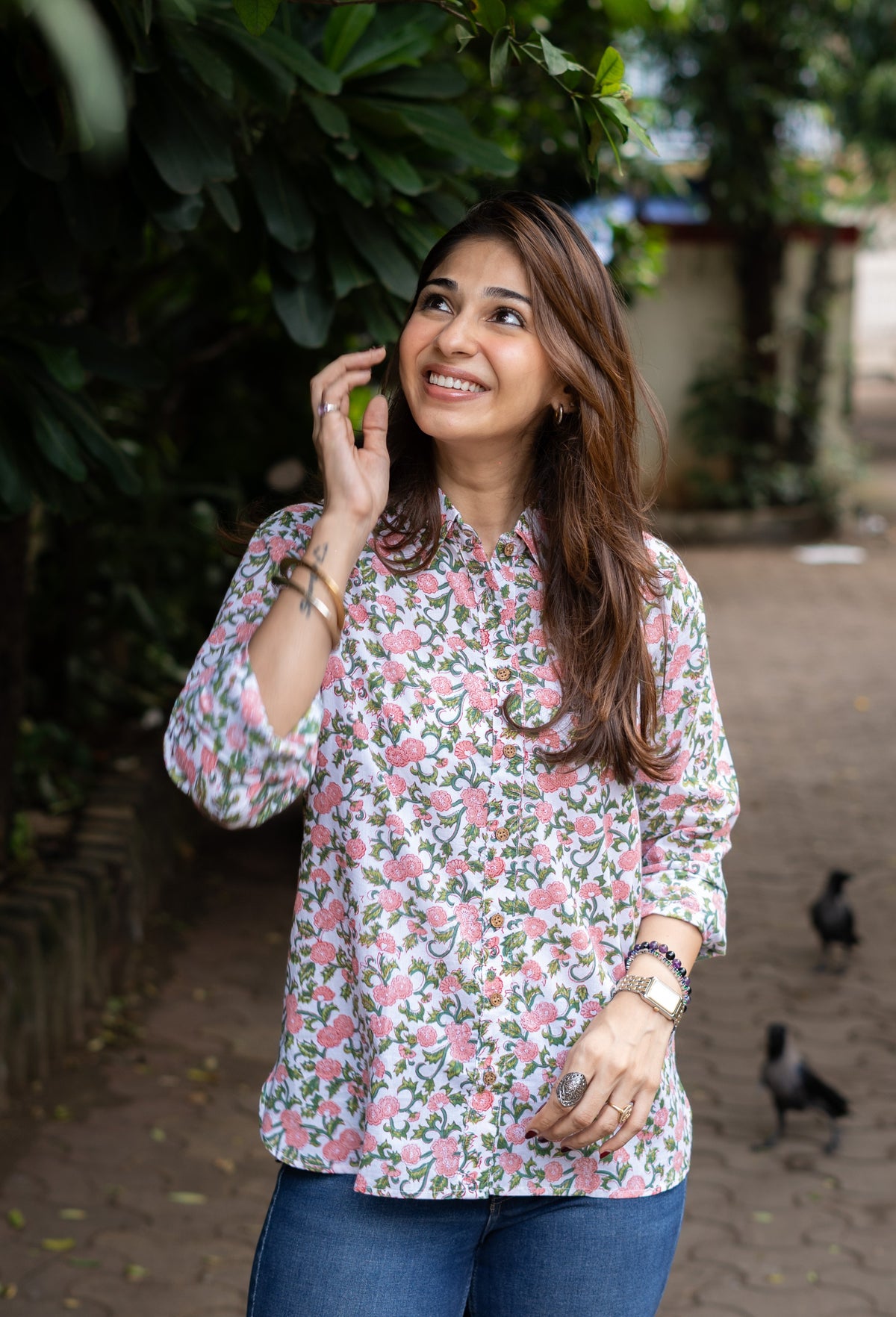 Genda Phool Handblock Cotton Shirt