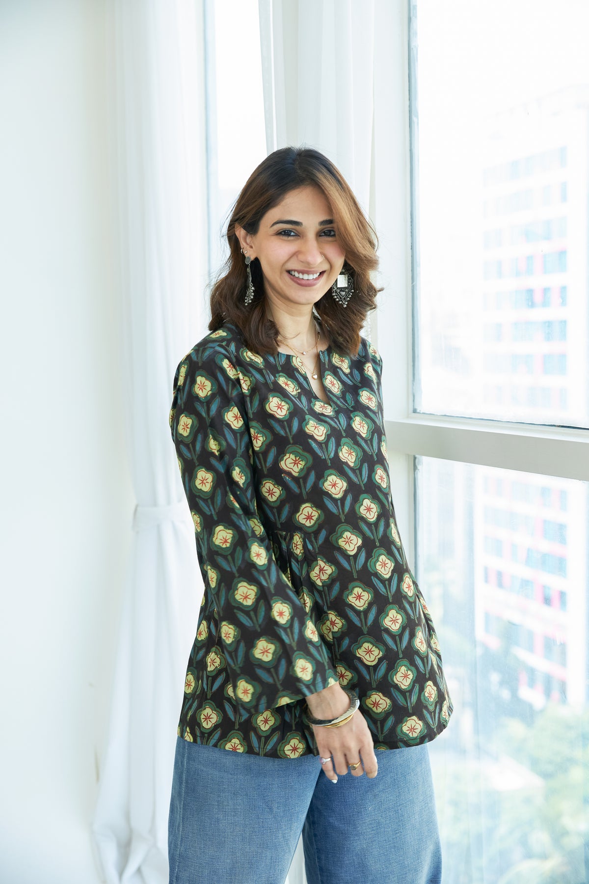 Nilam Baug Bell Sleeves Cotton Short Top