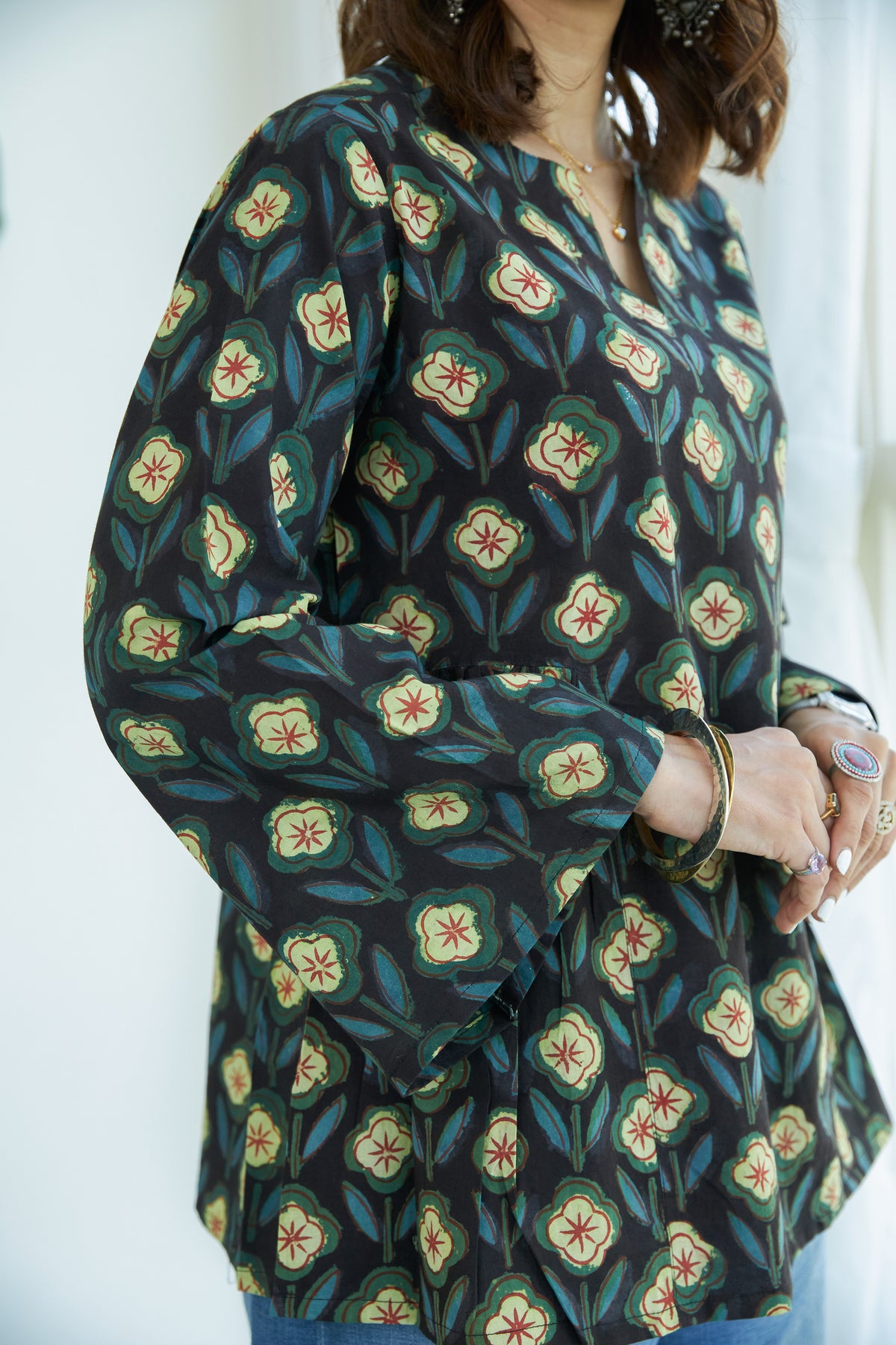 Nilam Baug Bell Sleeves Cotton Short Top