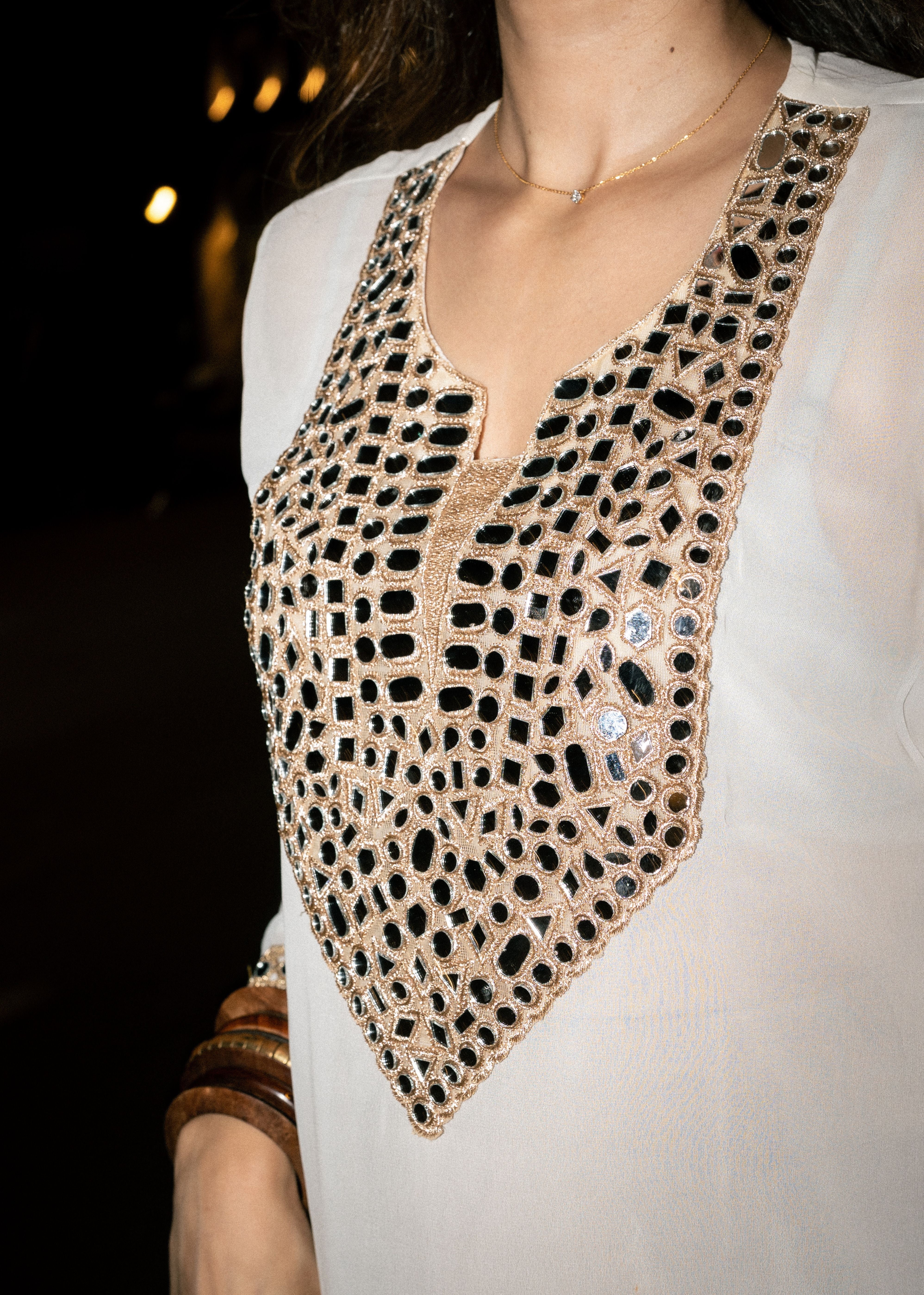 White Cream Aaina Kurti