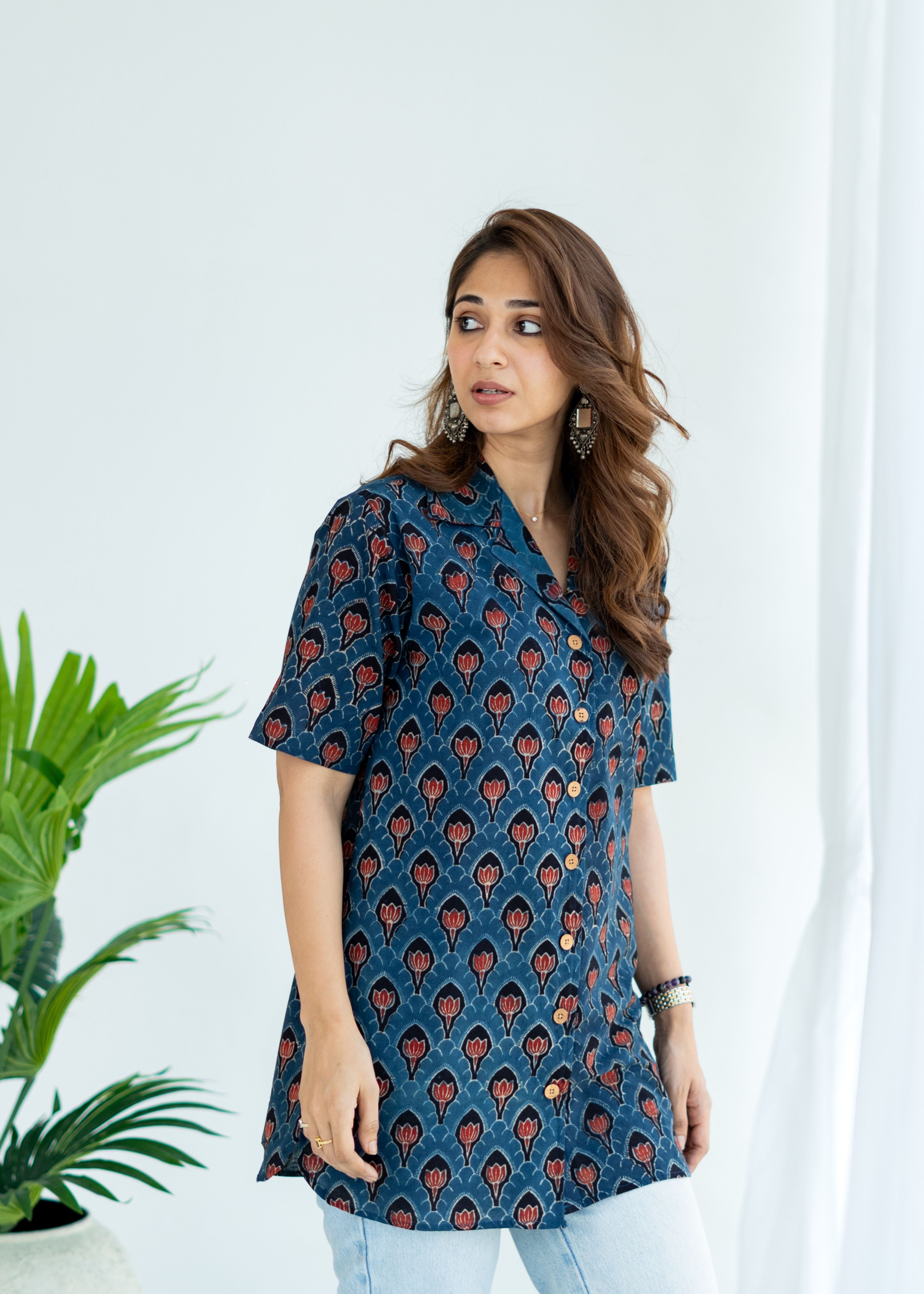 Ajrakh Kamal Handblock Cotton Shirt Kurti