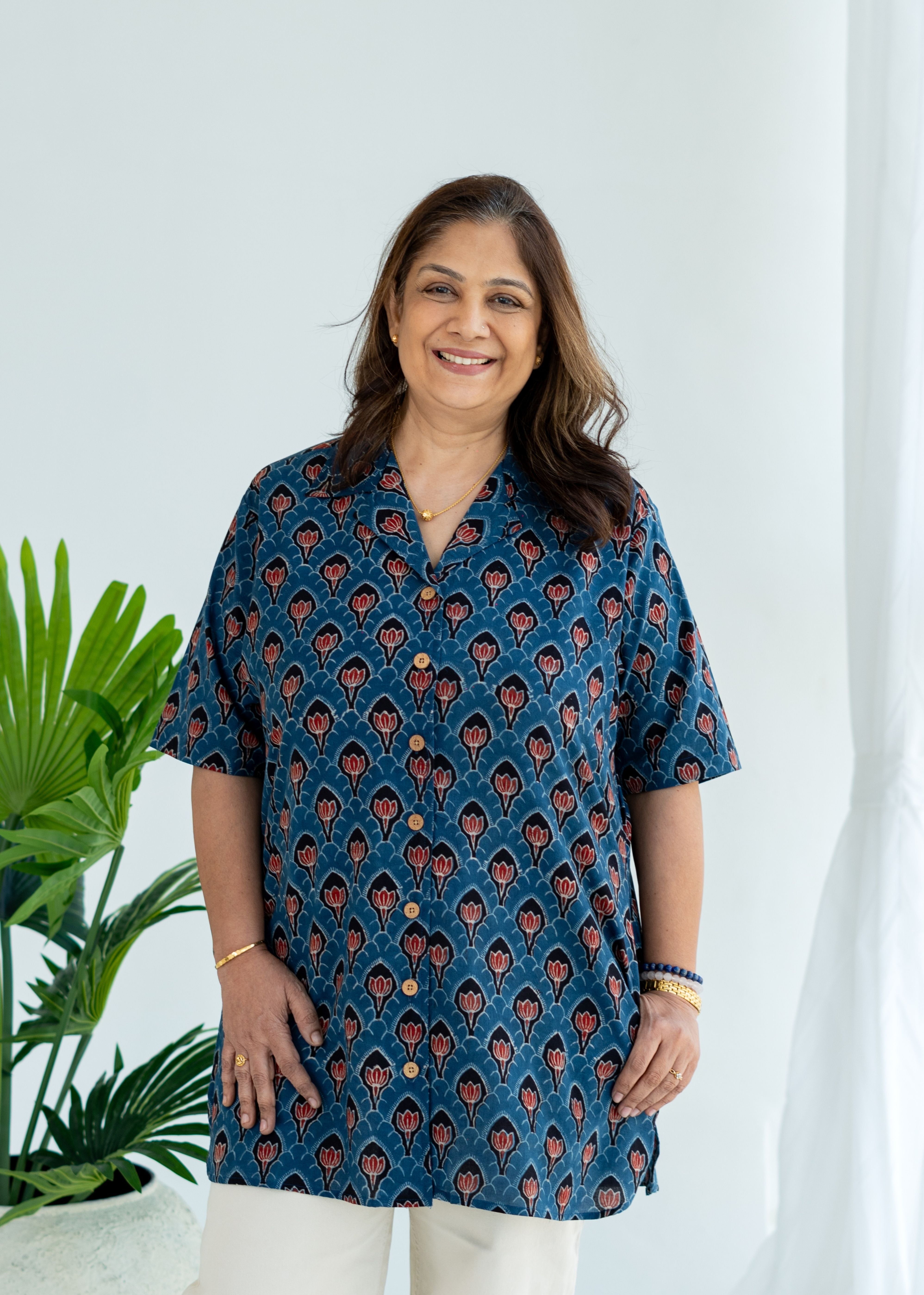 Ajrakh Kamal Handblock Cotton Shirt Kurti