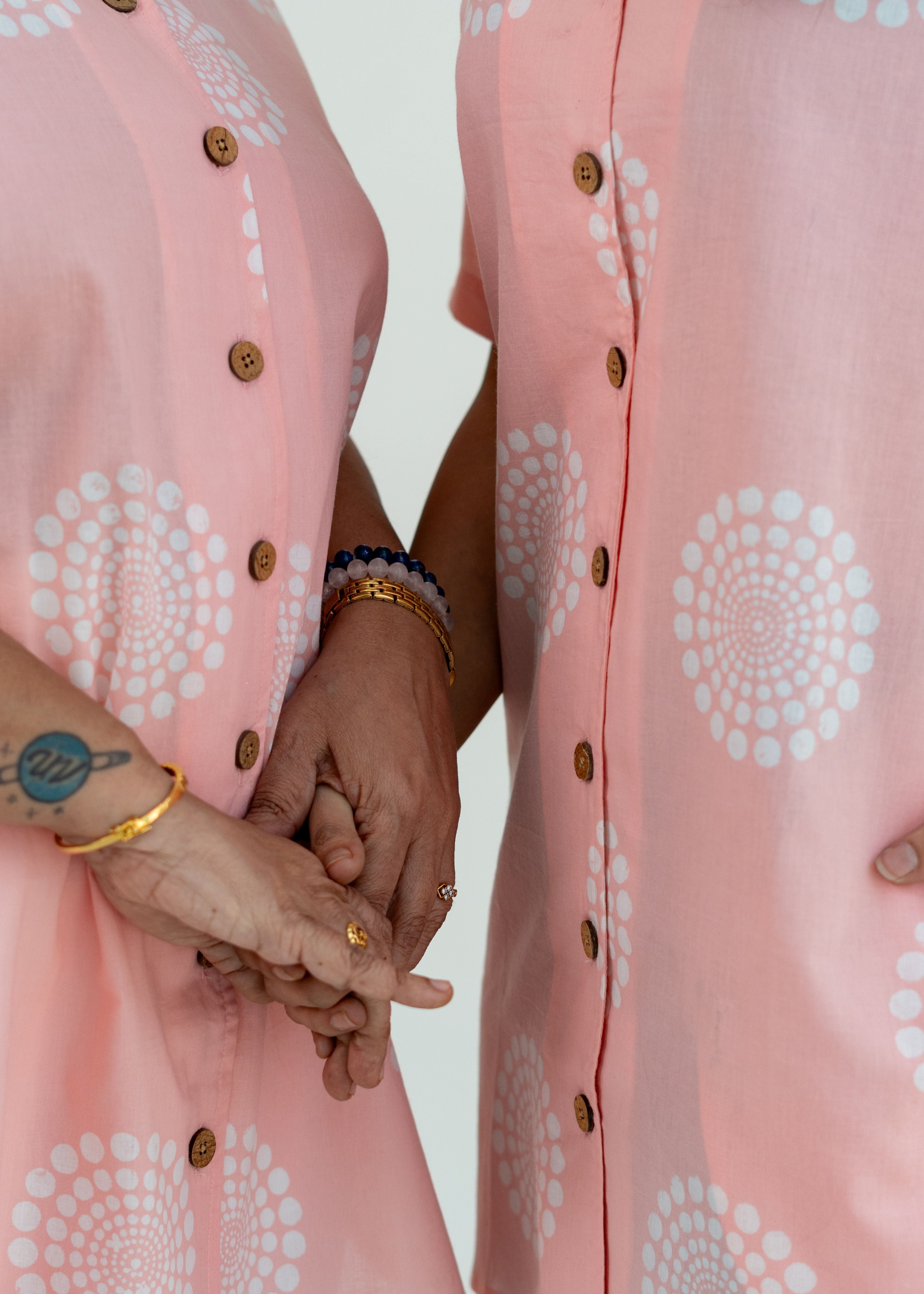 Peach Handblock Cotton Shirt Kurti